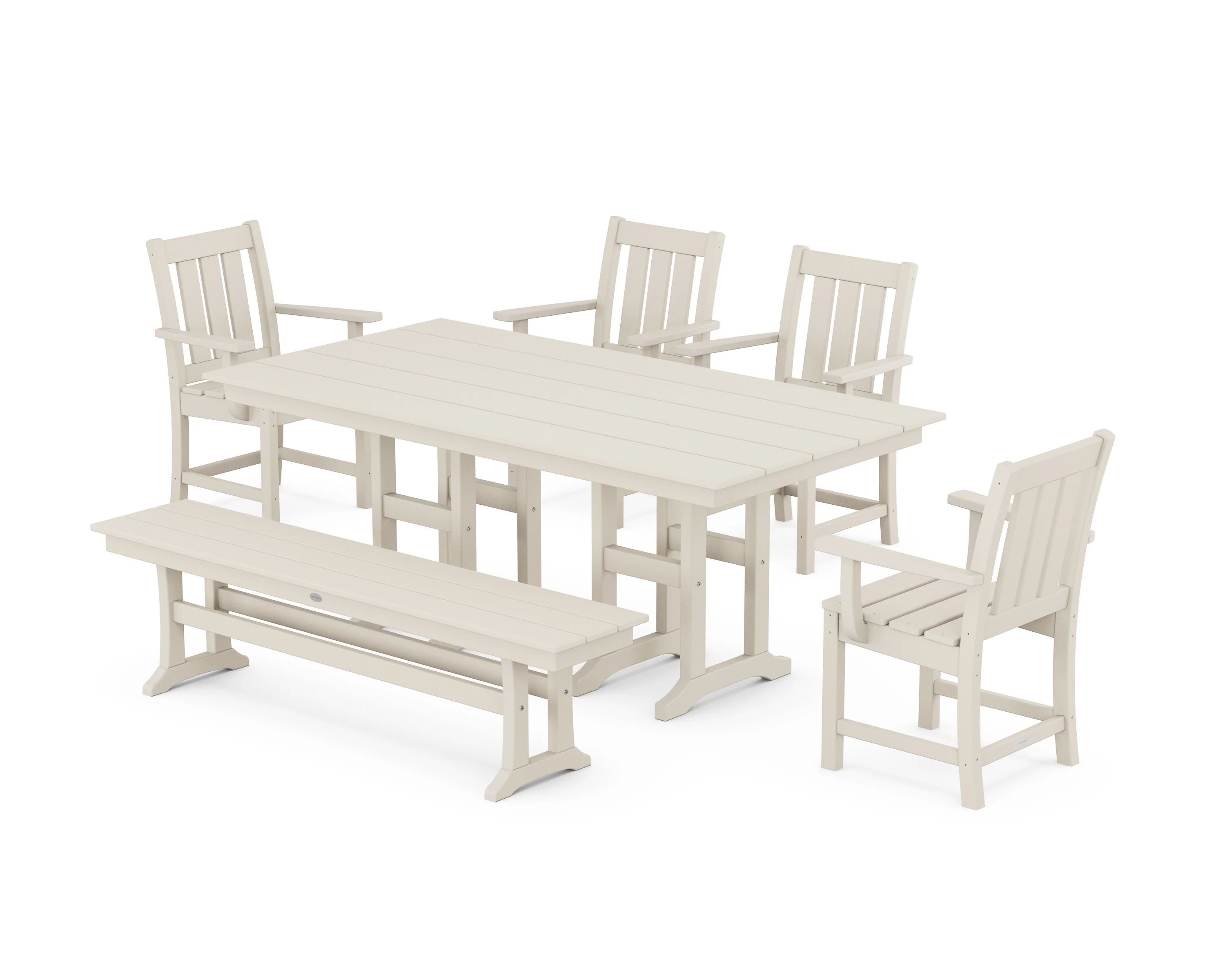 Oxford 6-Piece Farmhouse Dining Set with Bench - Image 8