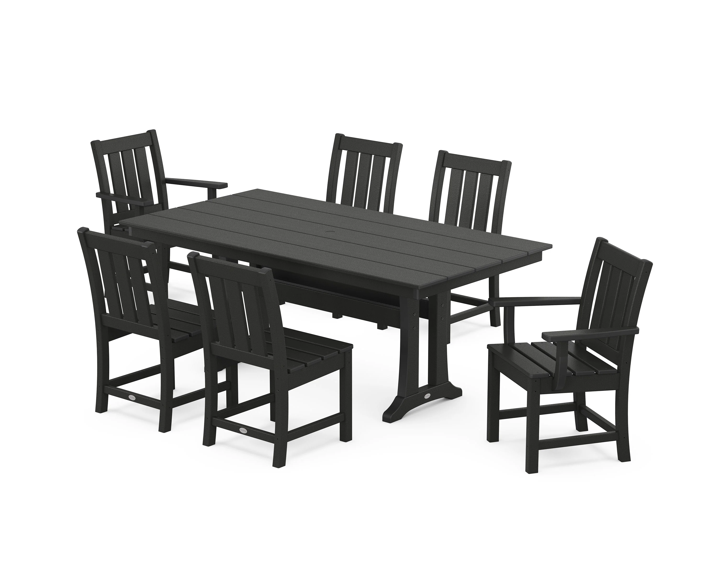 Oxford 7-Piece Farmhouse Dining Set with Trestle Legs - Image 9