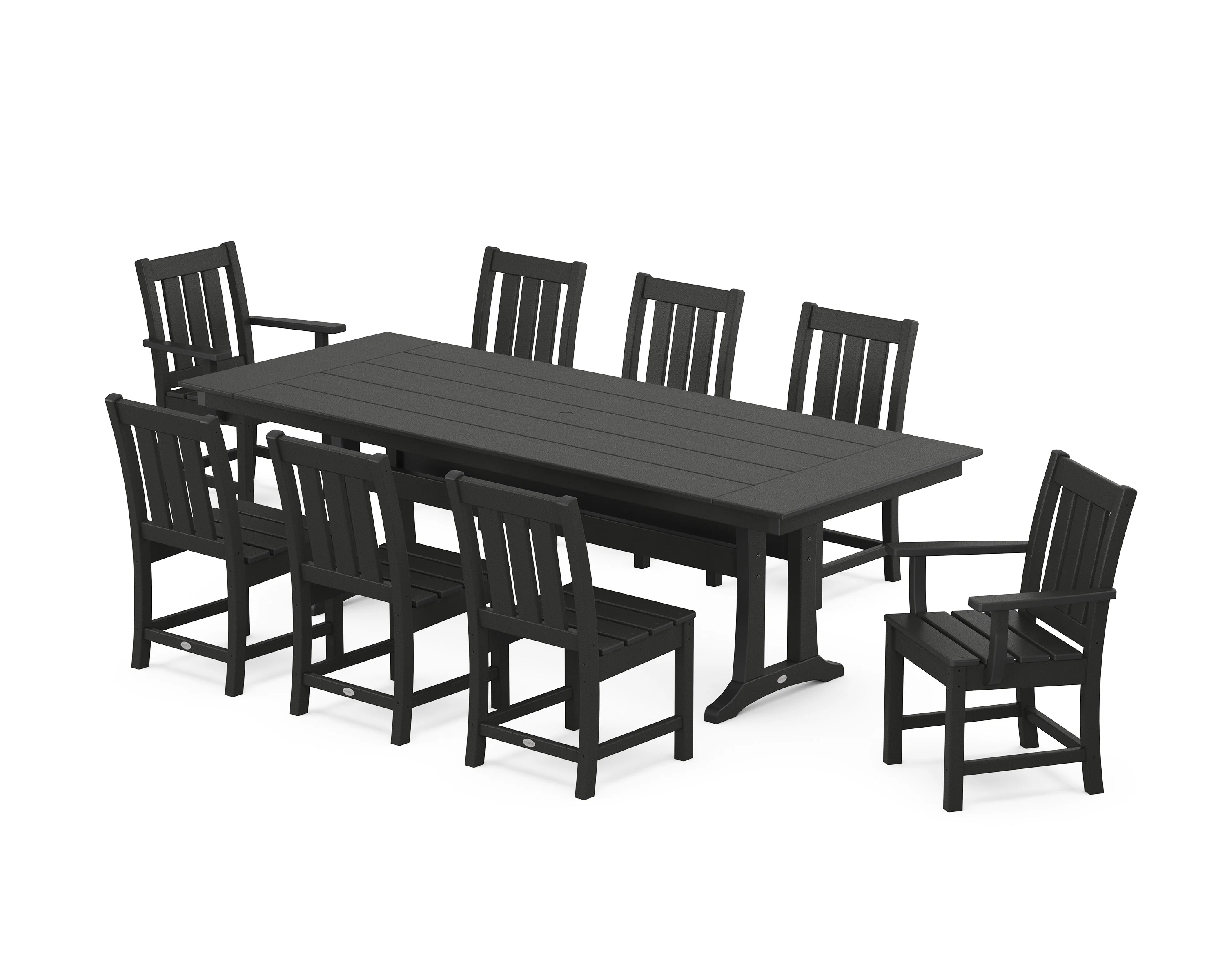 Oxford 9-Piece Farmhouse Dining Set with Trestle Legs - Image 5