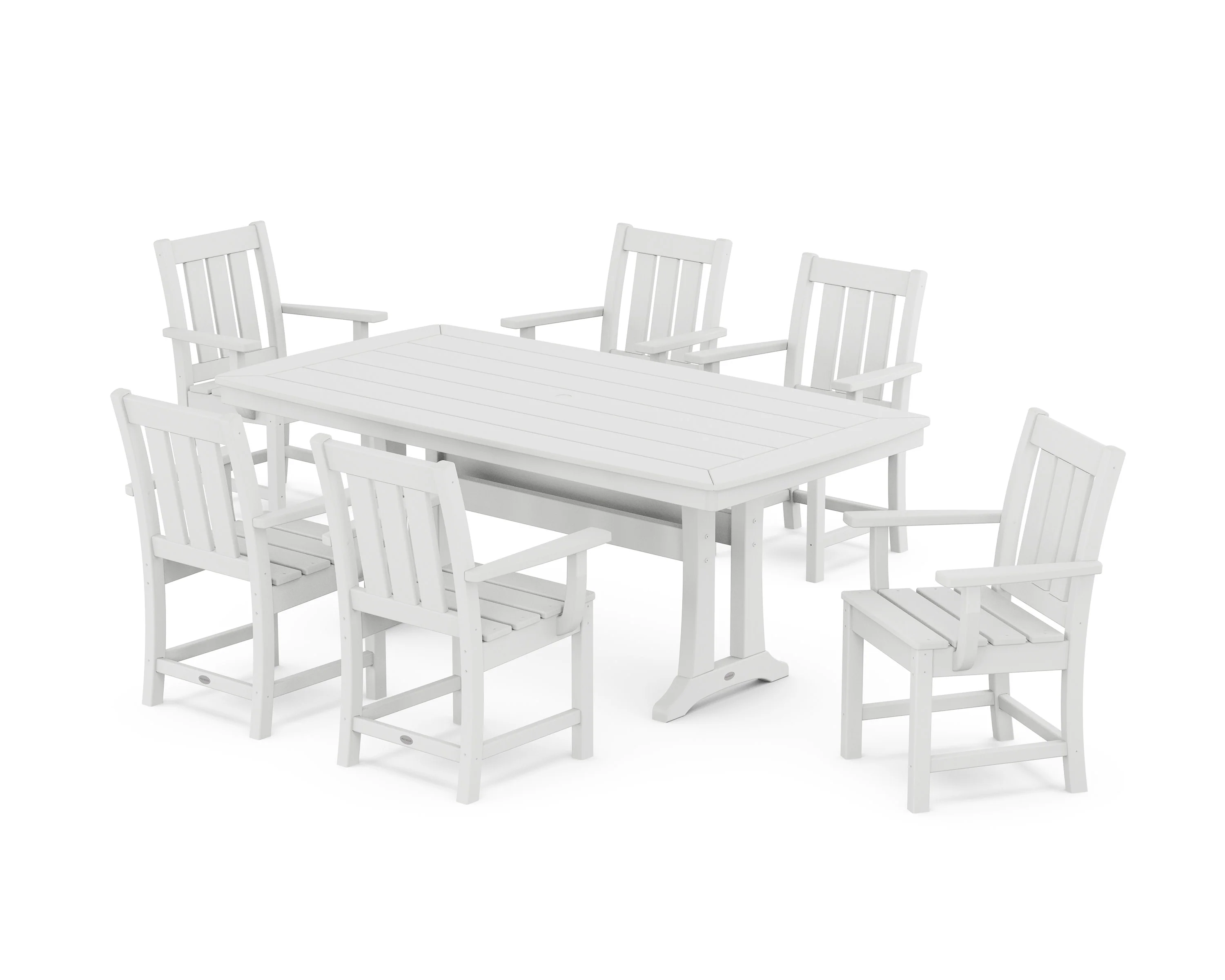 Oxford Arm Chair 7-Piece Dining Set with Trestle Legs - Image 5