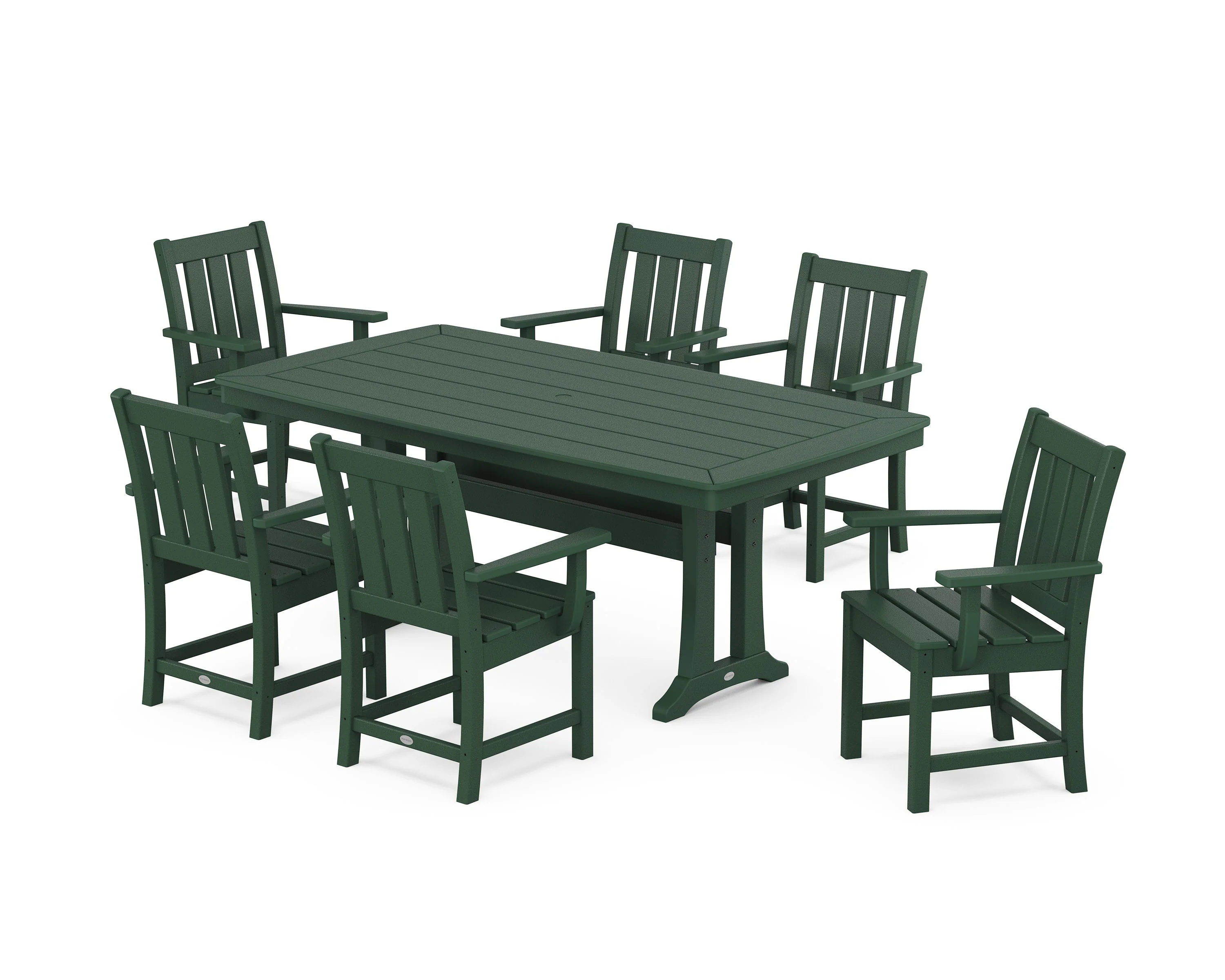 Oxford Arm Chair 7-Piece Dining Set with Trestle Legs - Image 9