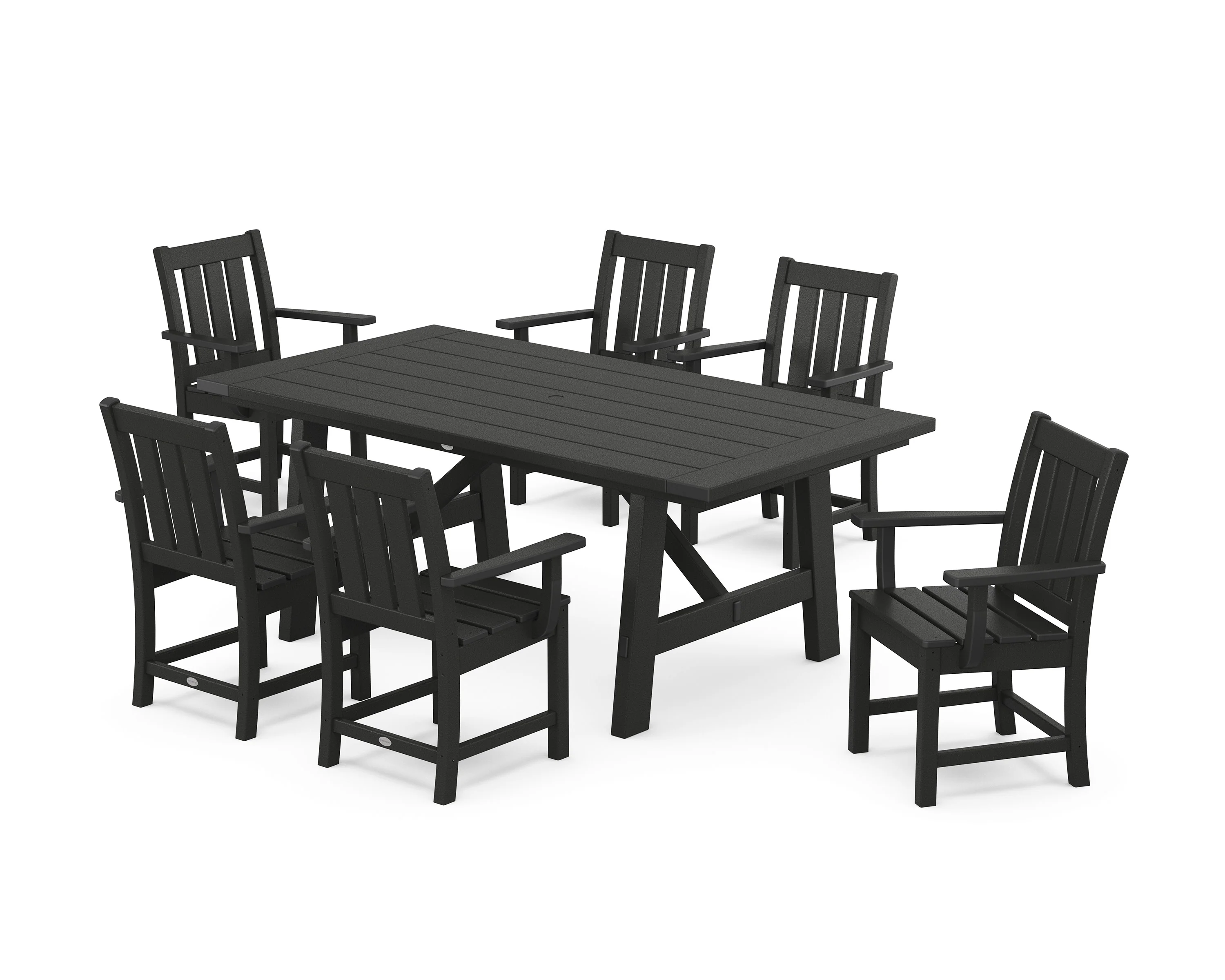 Oxford Arm Chair 7-Piece Rustic Farmhouse Dining Set - Image 5