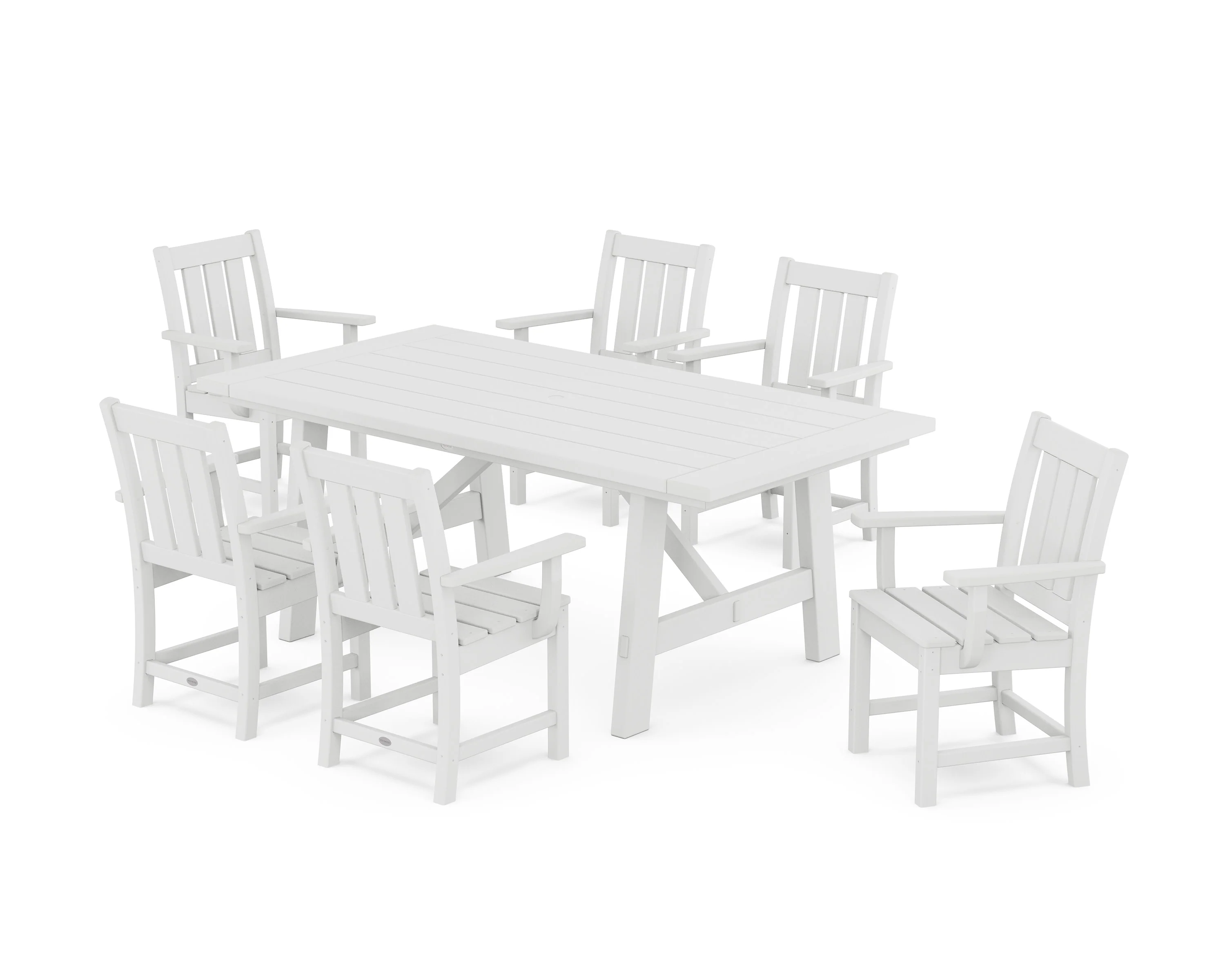 Oxford Arm Chair 7-Piece Rustic Farmhouse Dining Set - Image 6