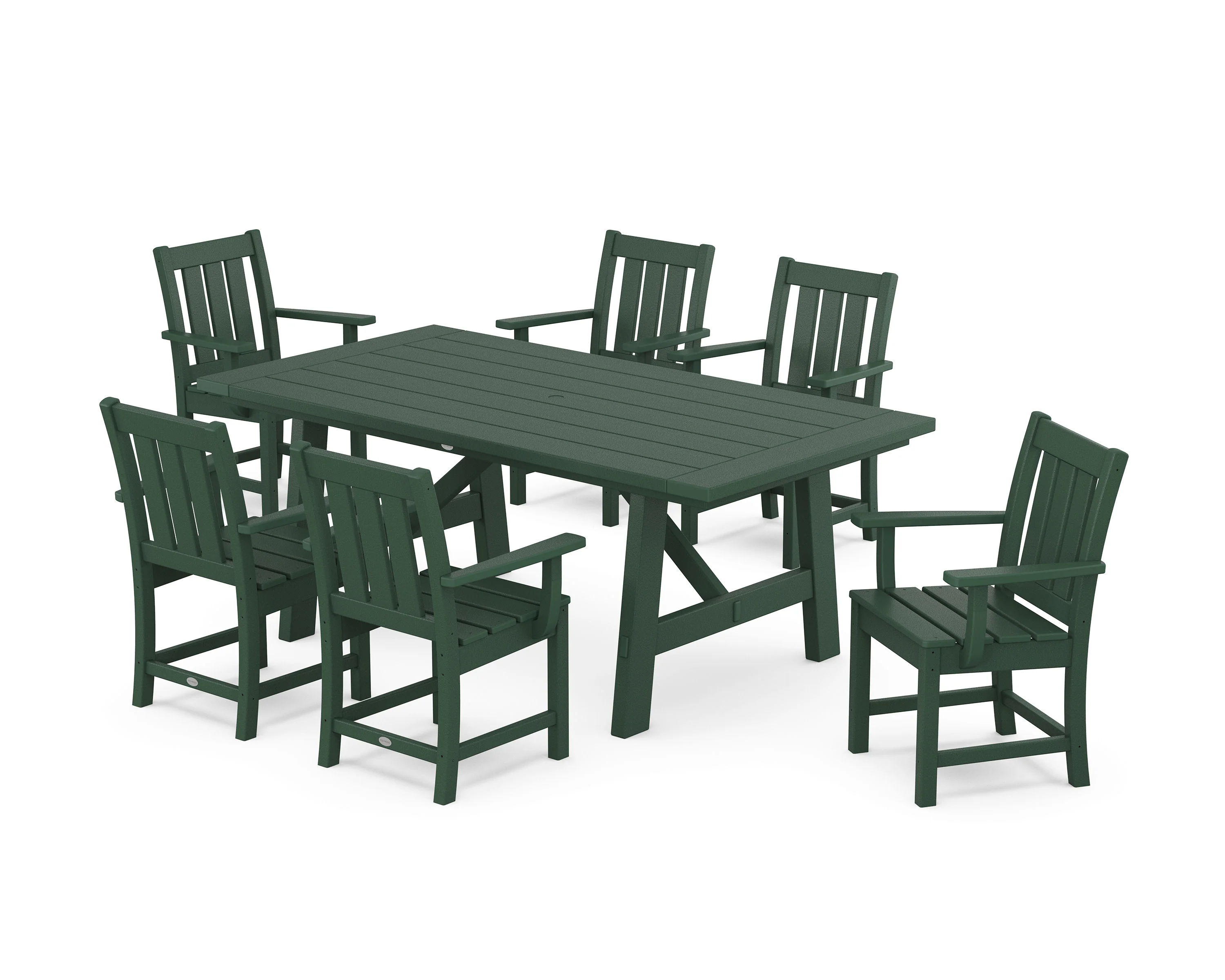 Oxford Arm Chair 7-Piece Rustic Farmhouse Dining Set - Image 9