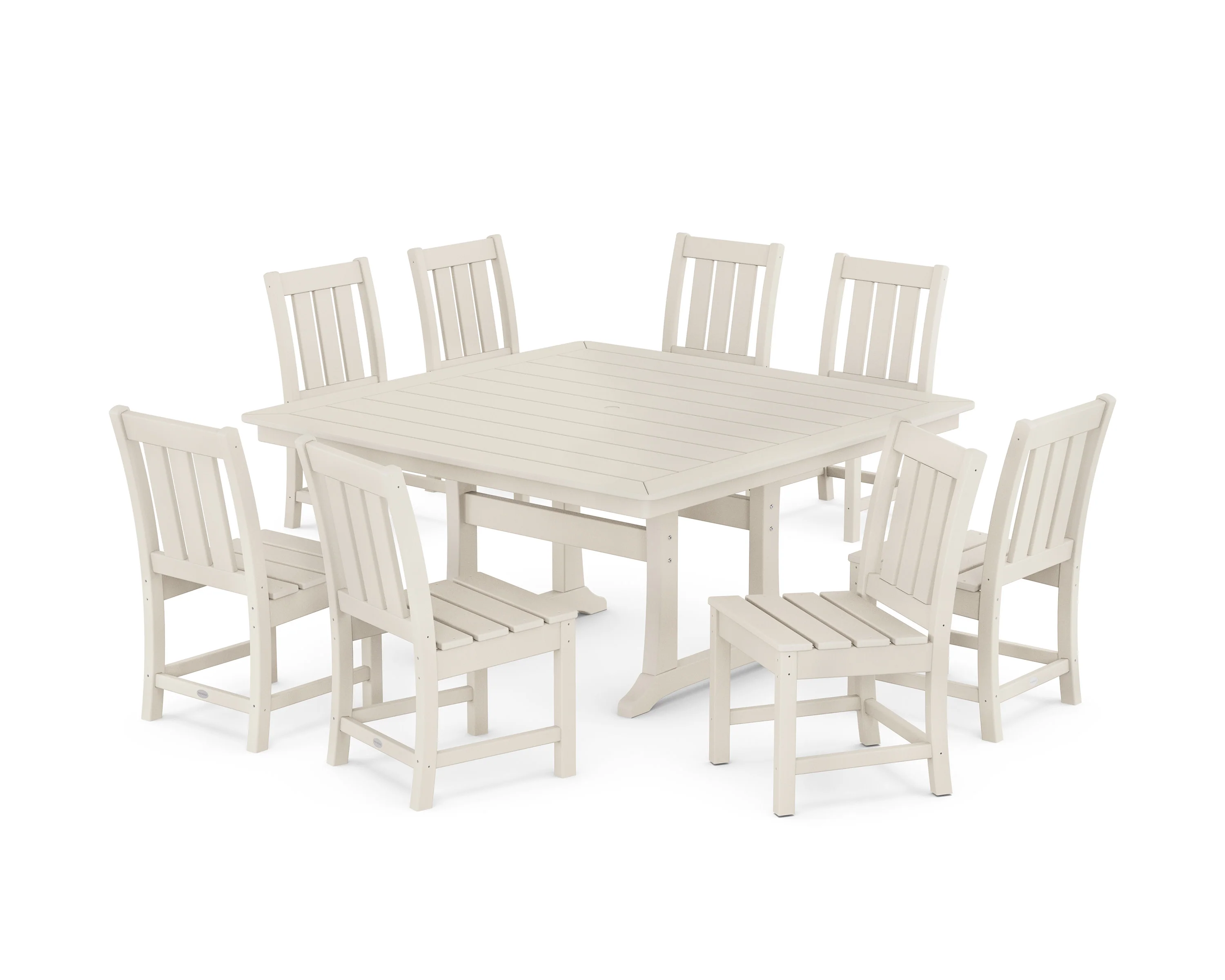 Oxford Side Chair 9-Piece Square Dining Set with Trestle Legs - Image 4