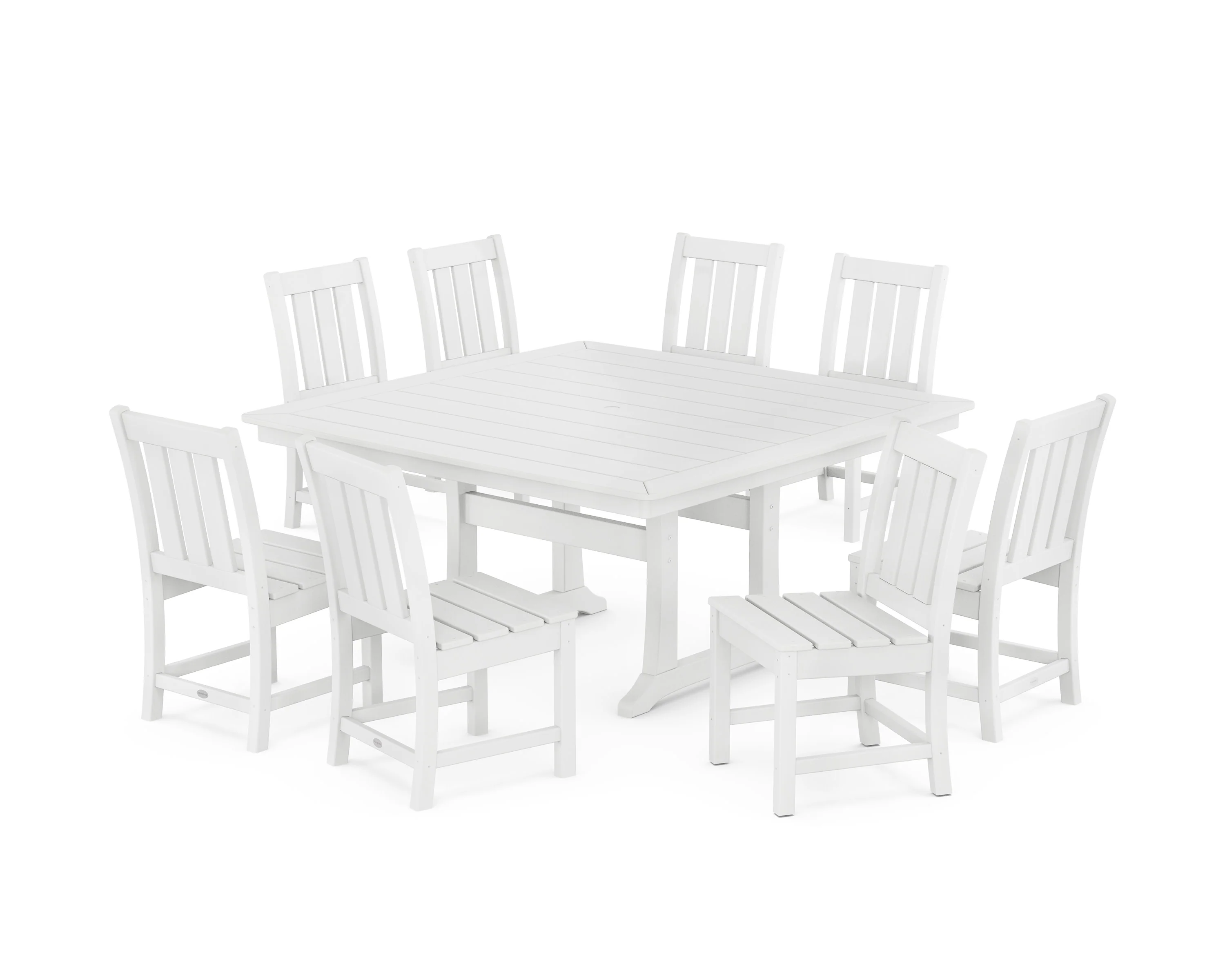 Oxford Side Chair 9-Piece Square Dining Set with Trestle Legs - Image 7