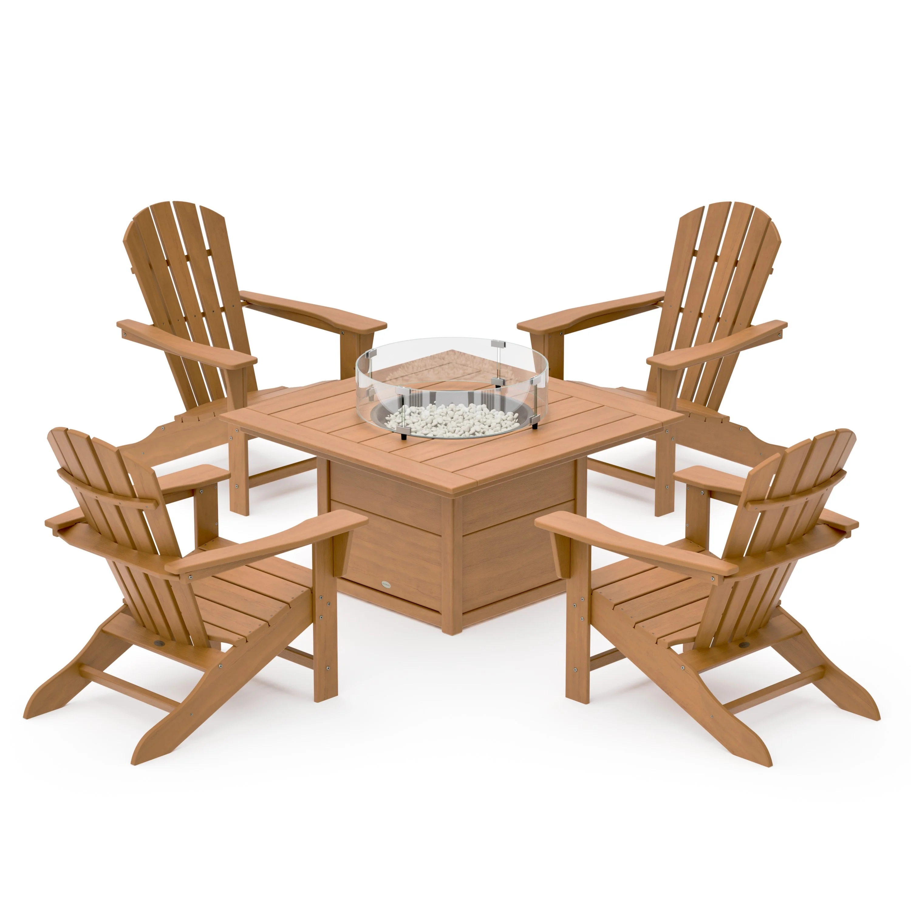 Palm Coast 5-Piece Adirondack Chair Conversation Set with Fire Pit Table - Image 10