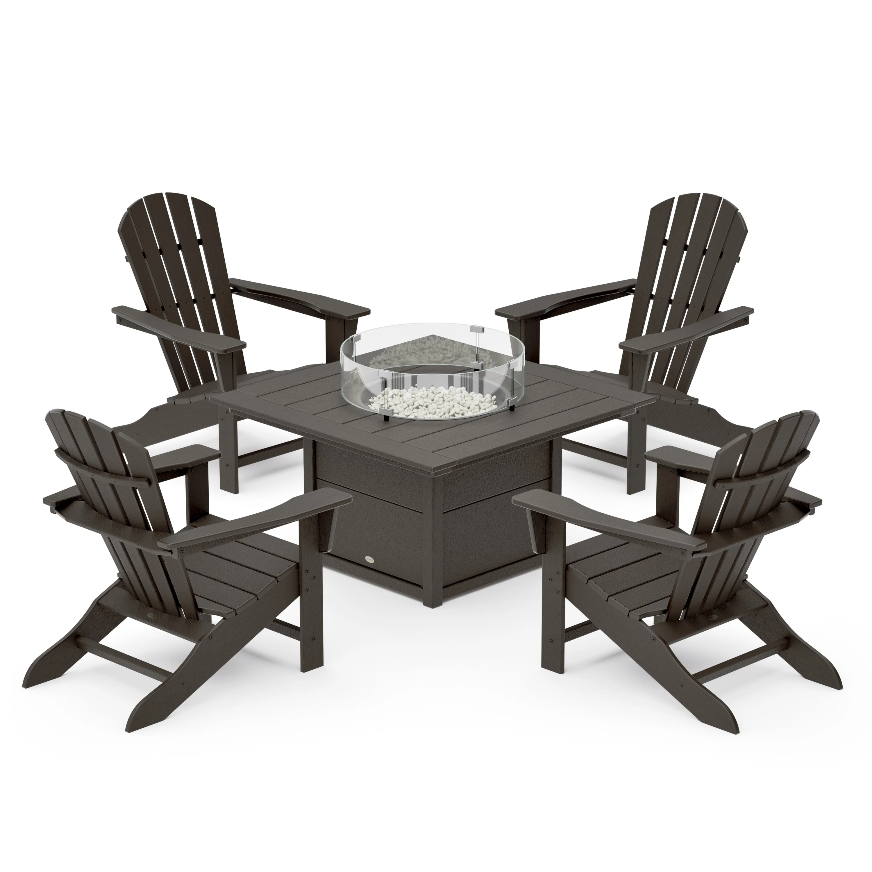 Palm Coast 5-Piece Adirondack Chair Conversation Set with Fire Pit Table - Image 11