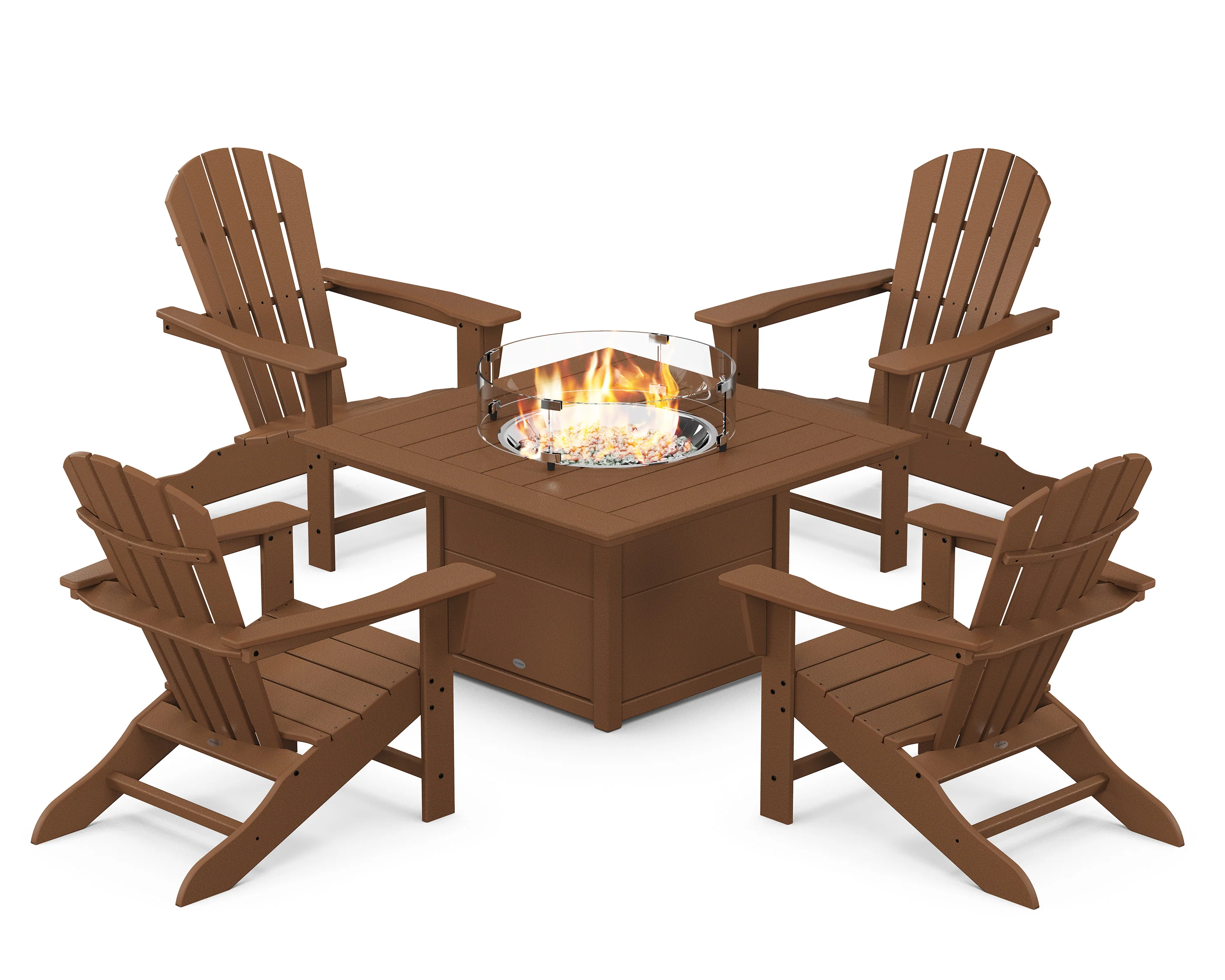 Palm Coast 5-Piece Adirondack Chair Conversation Set with Fire Pit Table - Image 2