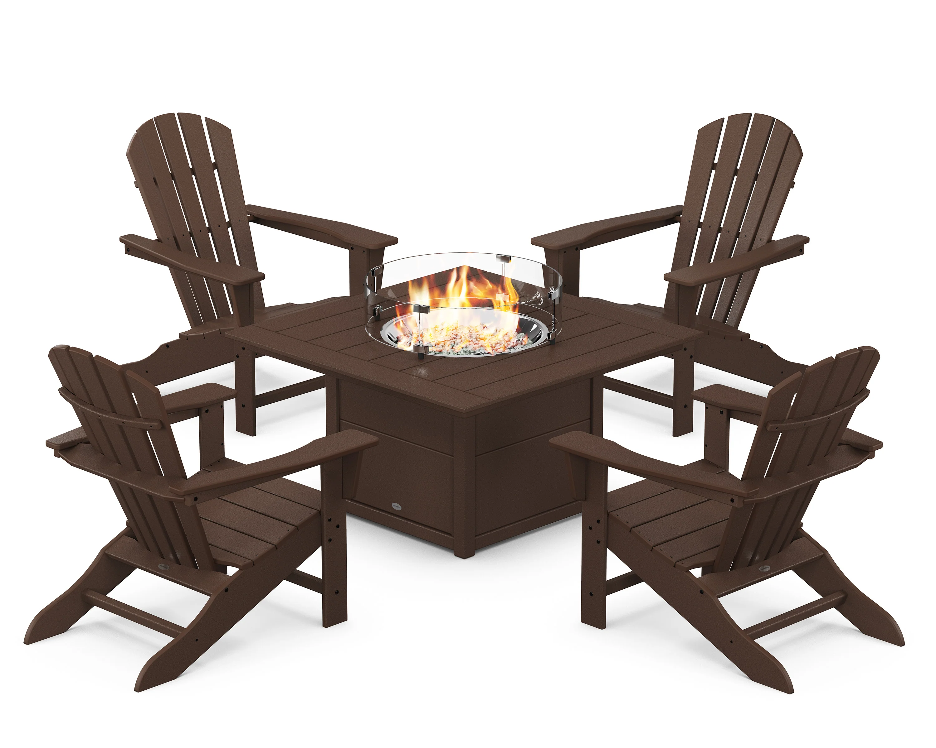 Palm Coast 5-Piece Adirondack Chair Conversation Set with Fire Pit Table - Image 5