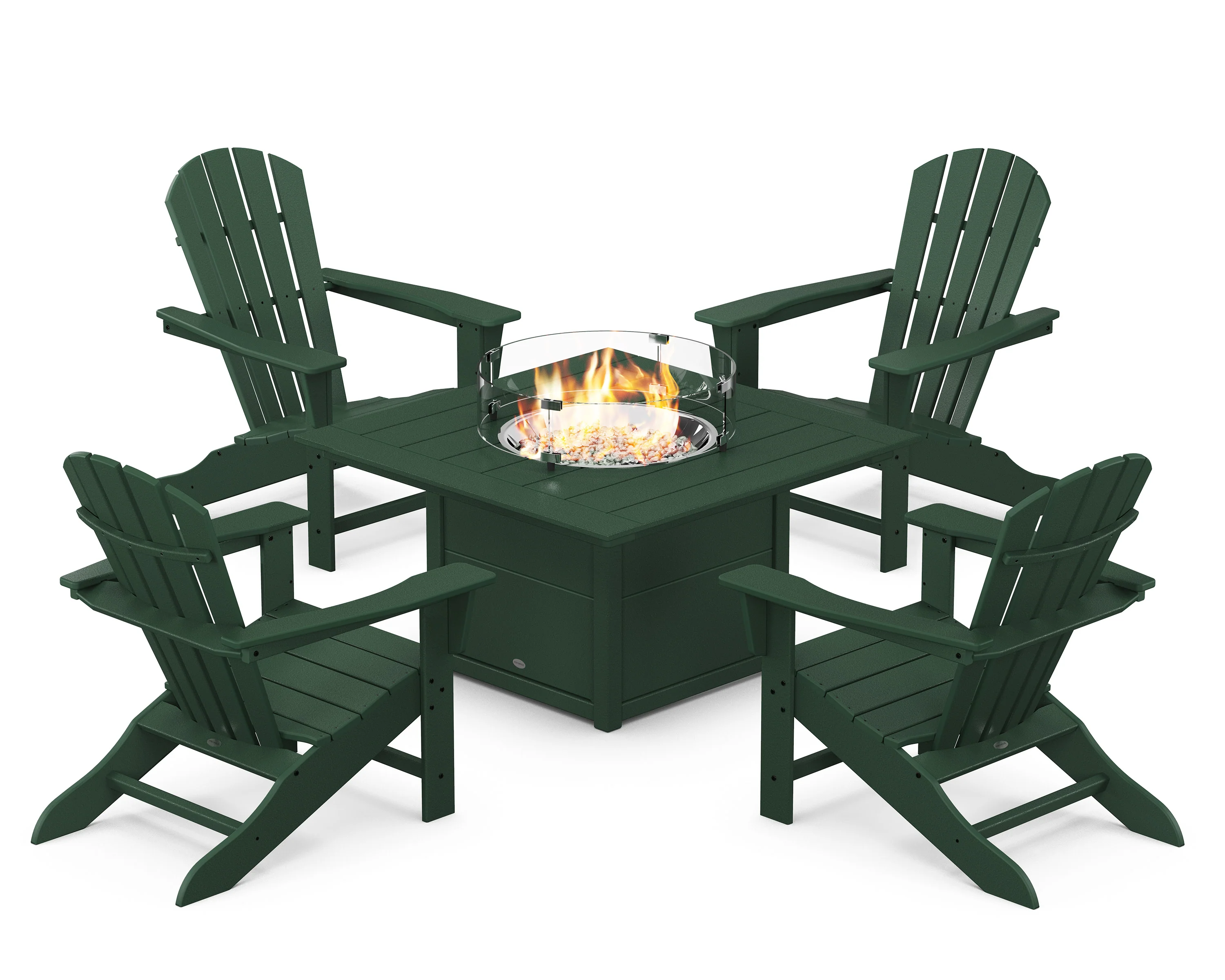 Palm Coast 5-Piece Adirondack Chair Conversation Set with Fire Pit Table - Image 6