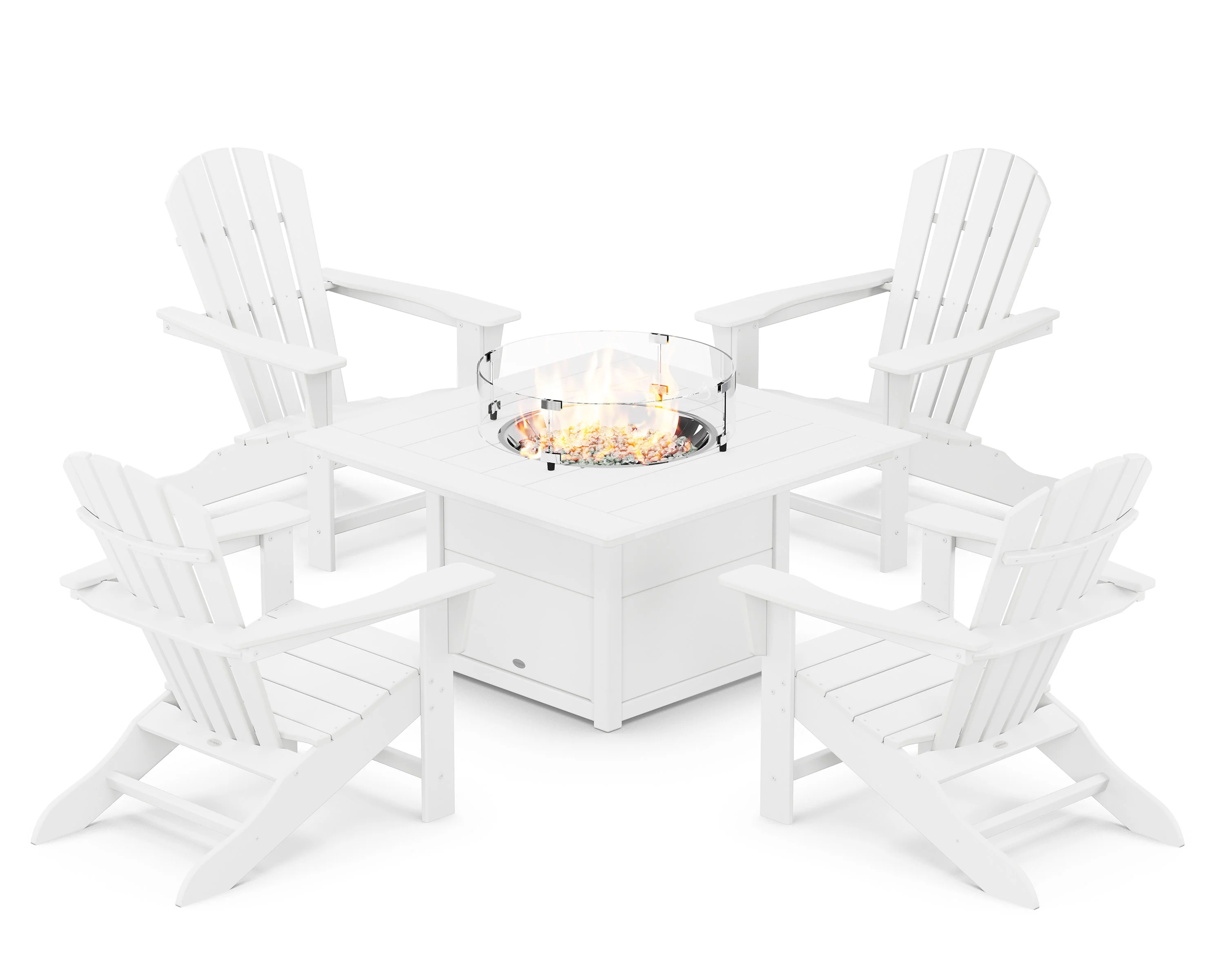Palm Coast 5-Piece Adirondack Chair Conversation Set with Fire Pit Table - Image 7