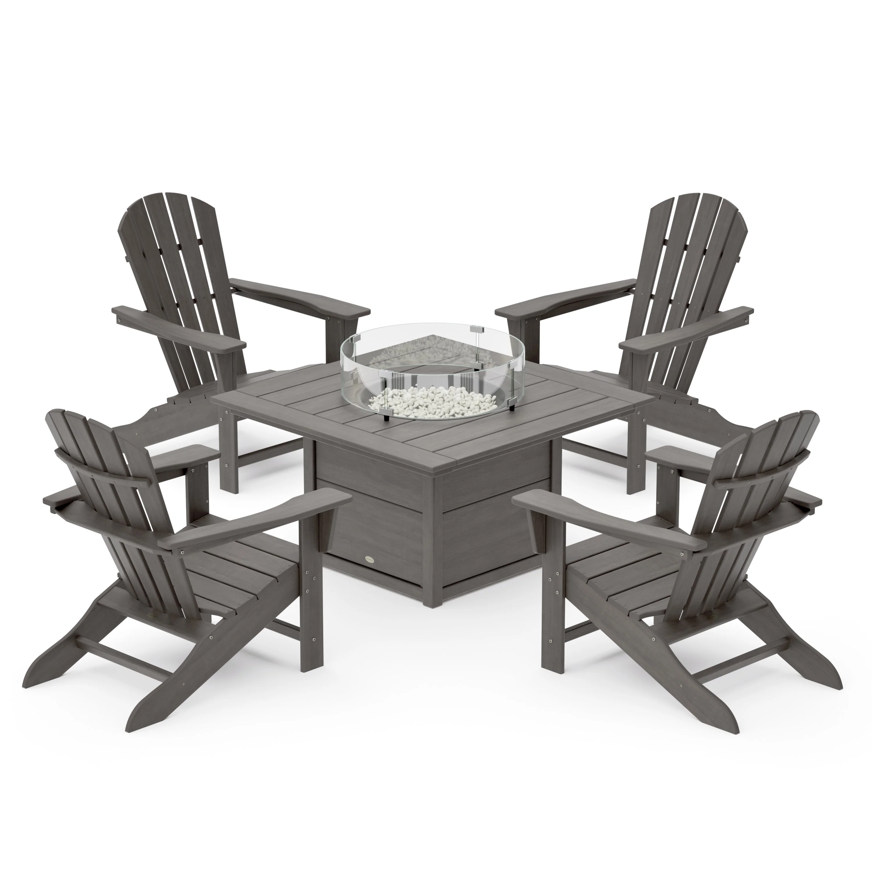 Palm Coast 5-Piece Adirondack Chair Conversation Set with Fire Pit Table - Image 8