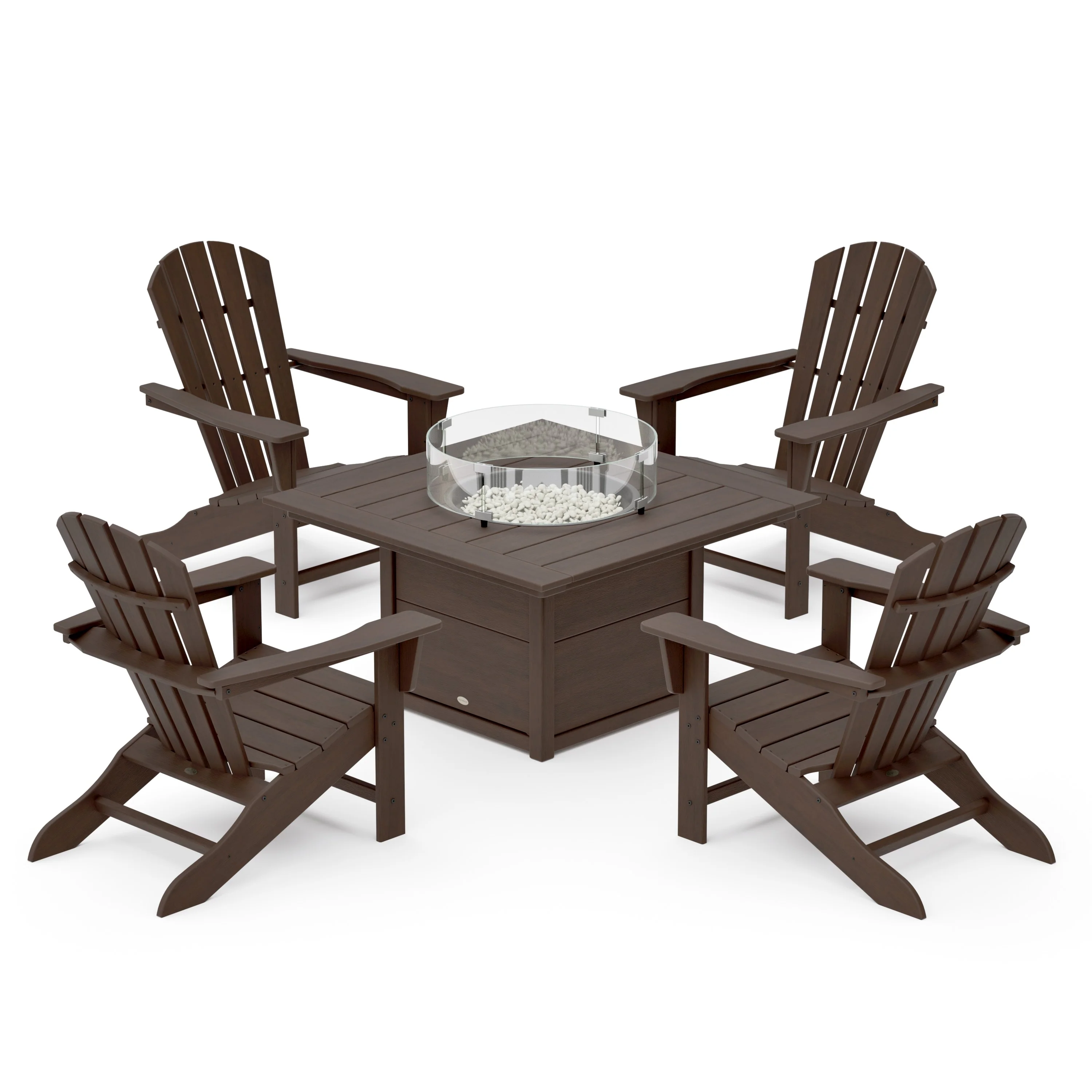 Palm Coast 5-Piece Adirondack Chair Conversation Set with Fire Pit Table - Image 9