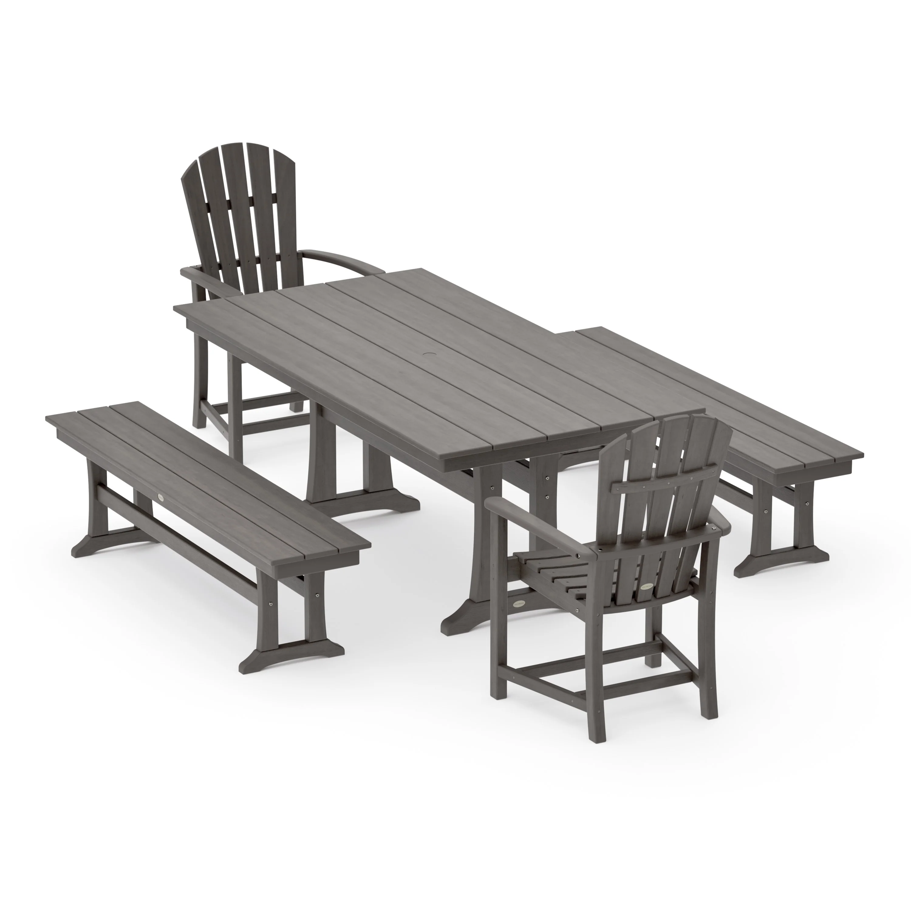 Palm Coast 5-Piece Farmhouse Dining Set With Trestle Legs - Image 10