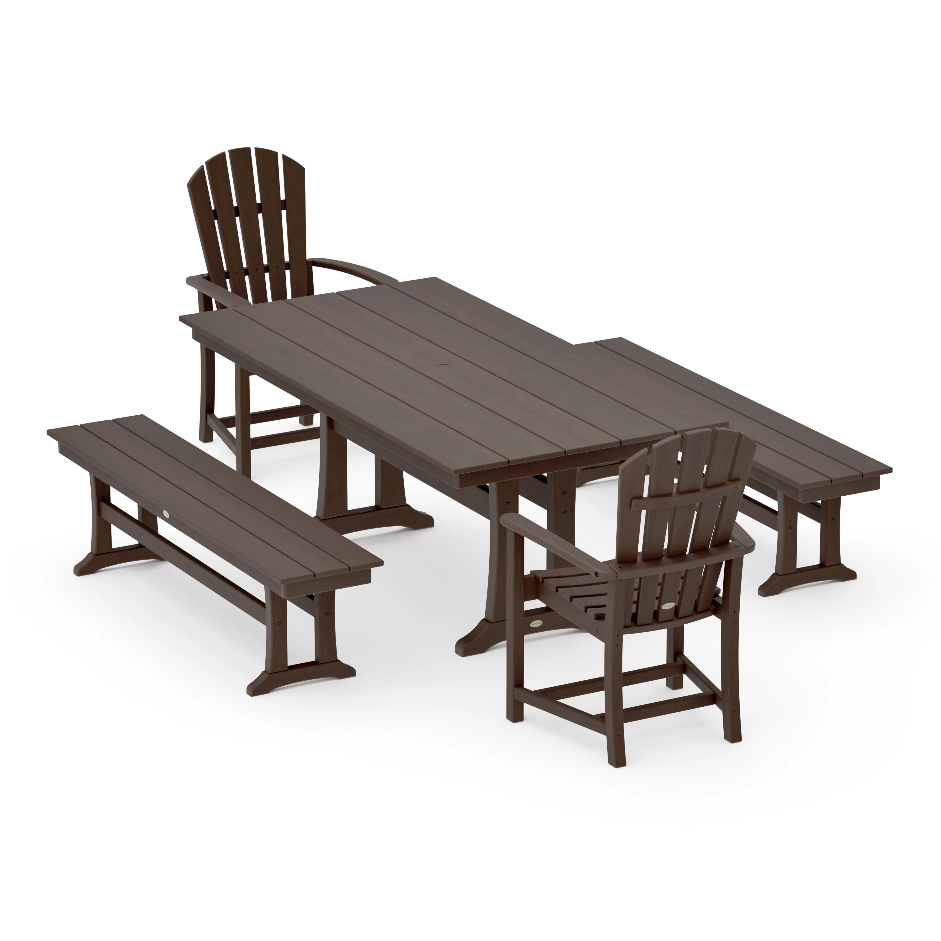 Palm Coast 5-Piece Farmhouse Dining Set With Trestle Legs - Image 11