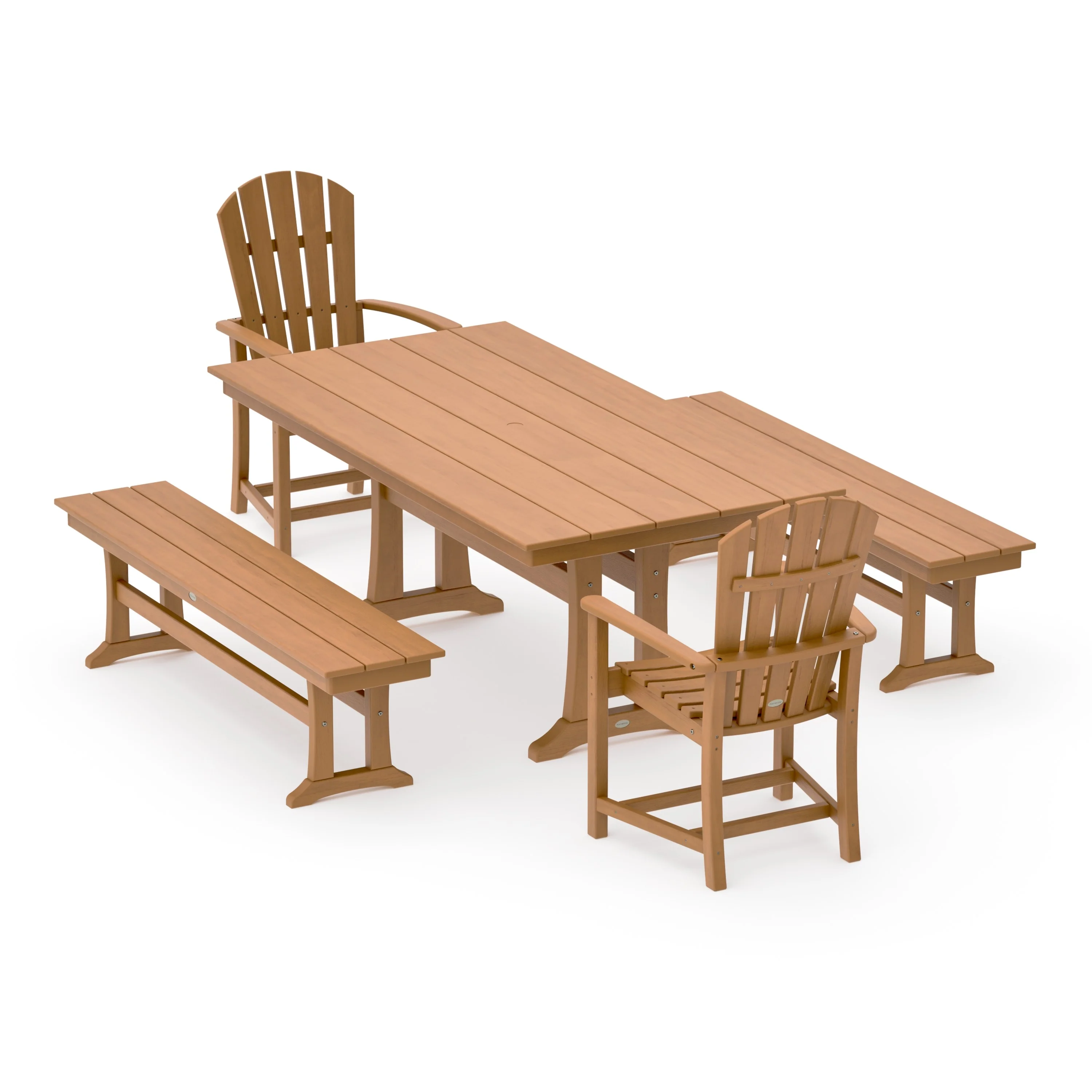 Palm Coast 5-Piece Farmhouse Dining Set With Trestle Legs - Image 12