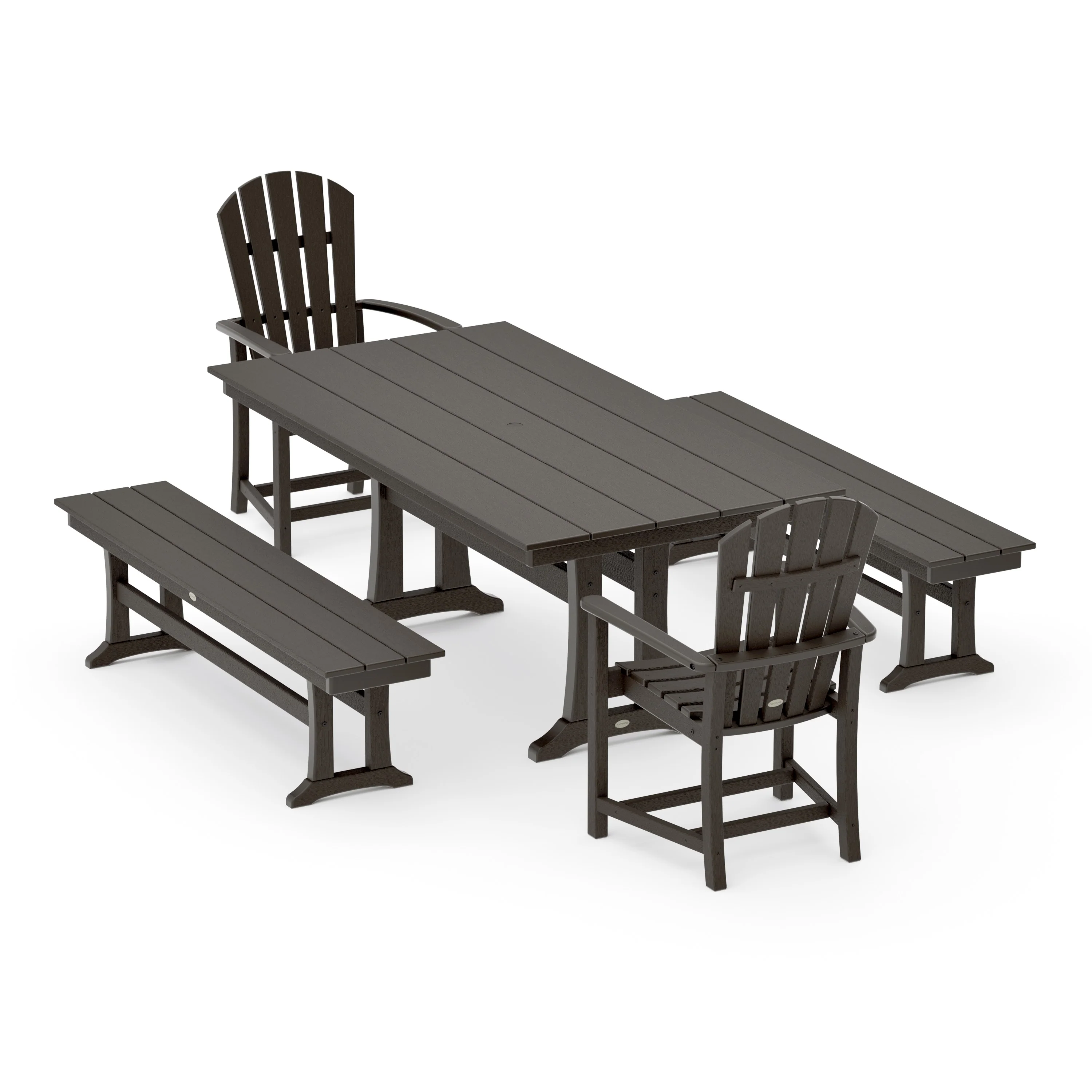 Palm Coast 5-Piece Farmhouse Dining Set With Trestle Legs - Image 13
