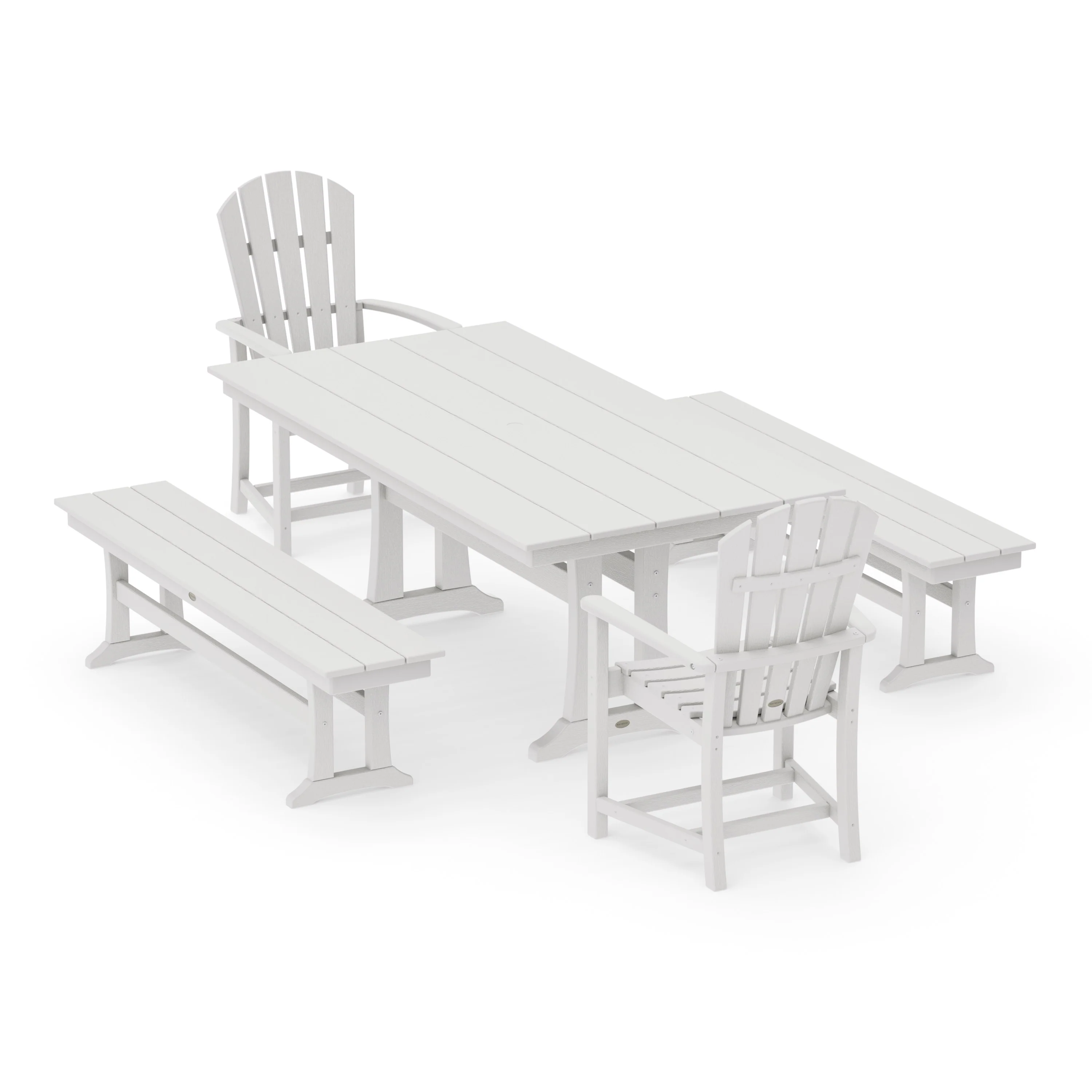 Palm Coast 5-Piece Farmhouse Dining Set With Trestle Legs - Image 15