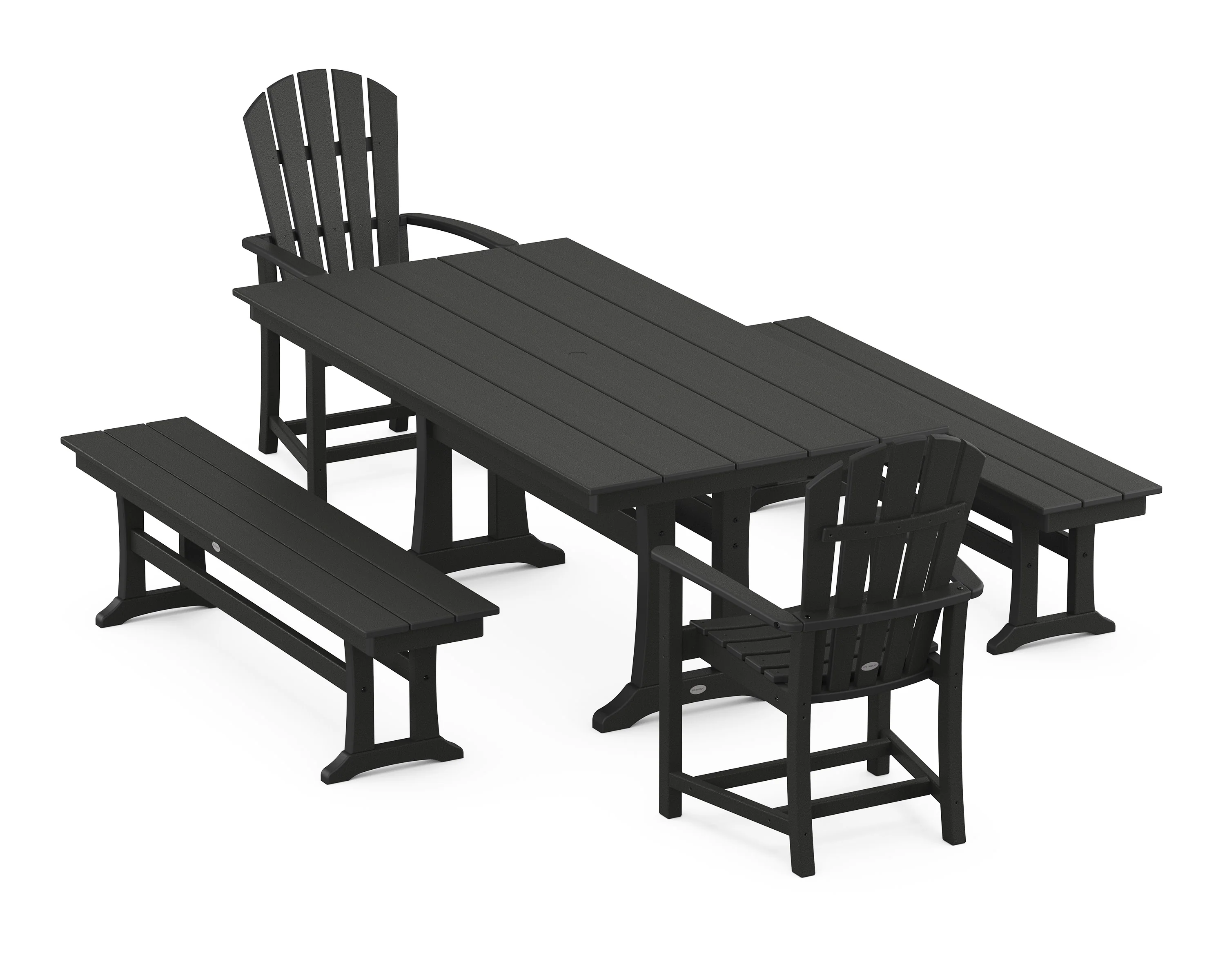 Palm Coast 5-Piece Farmhouse Dining Set With Trestle Legs - Image 4