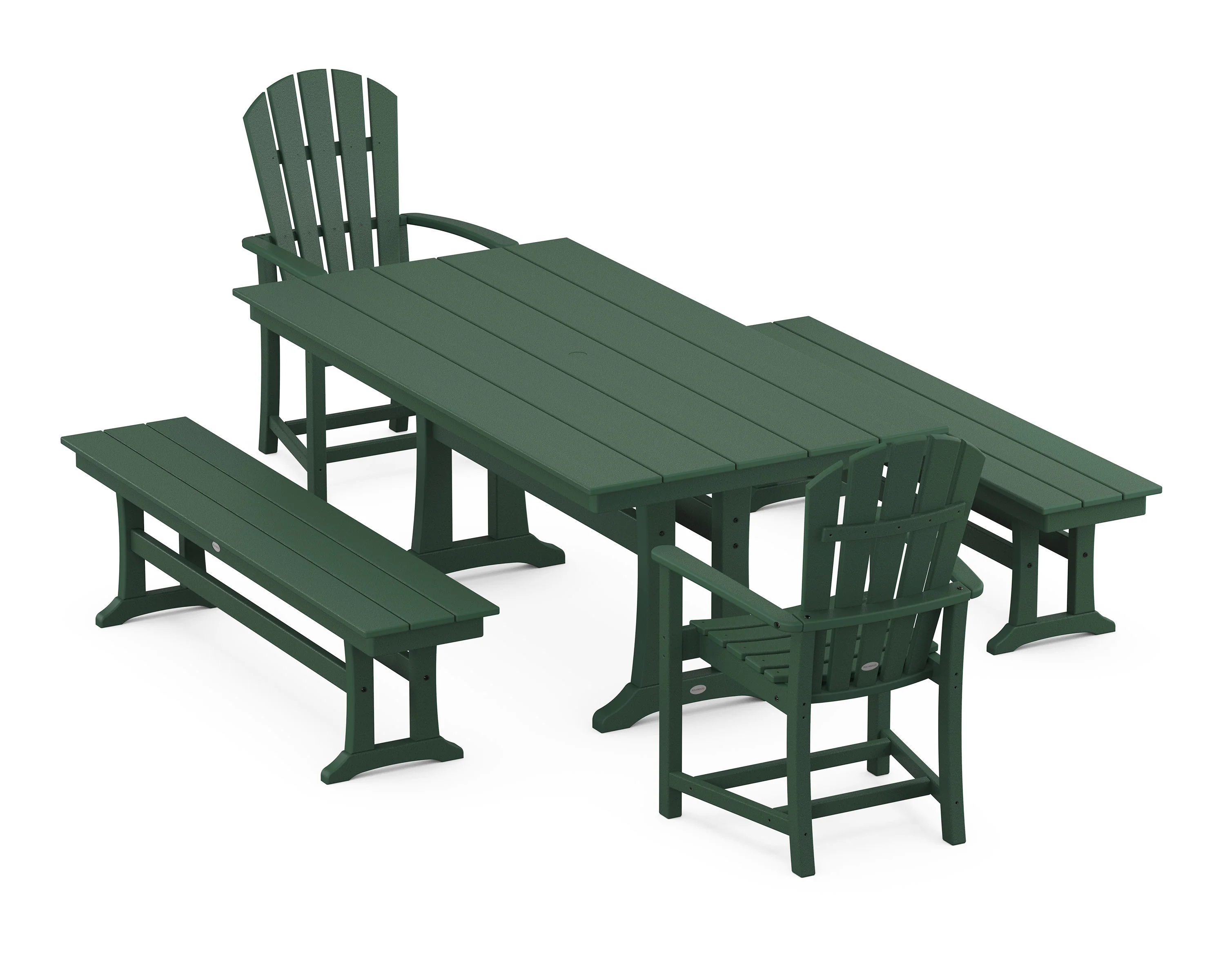 Palm Coast 5-Piece Farmhouse Dining Set With Trestle Legs - Image 5