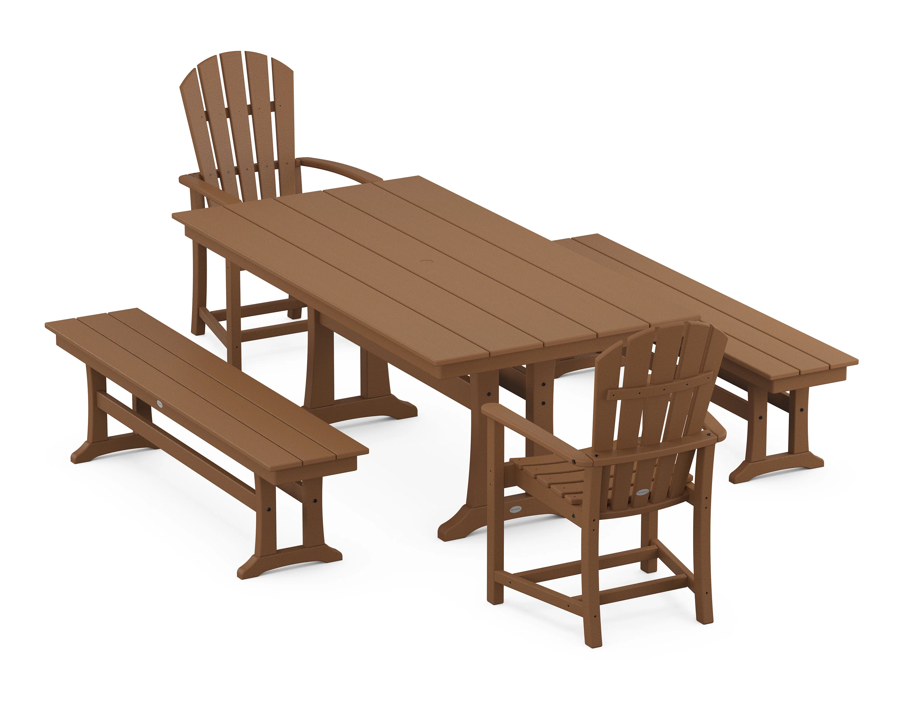 Palm Coast 5-Piece Farmhouse Dining Set With Trestle Legs - Image 9
