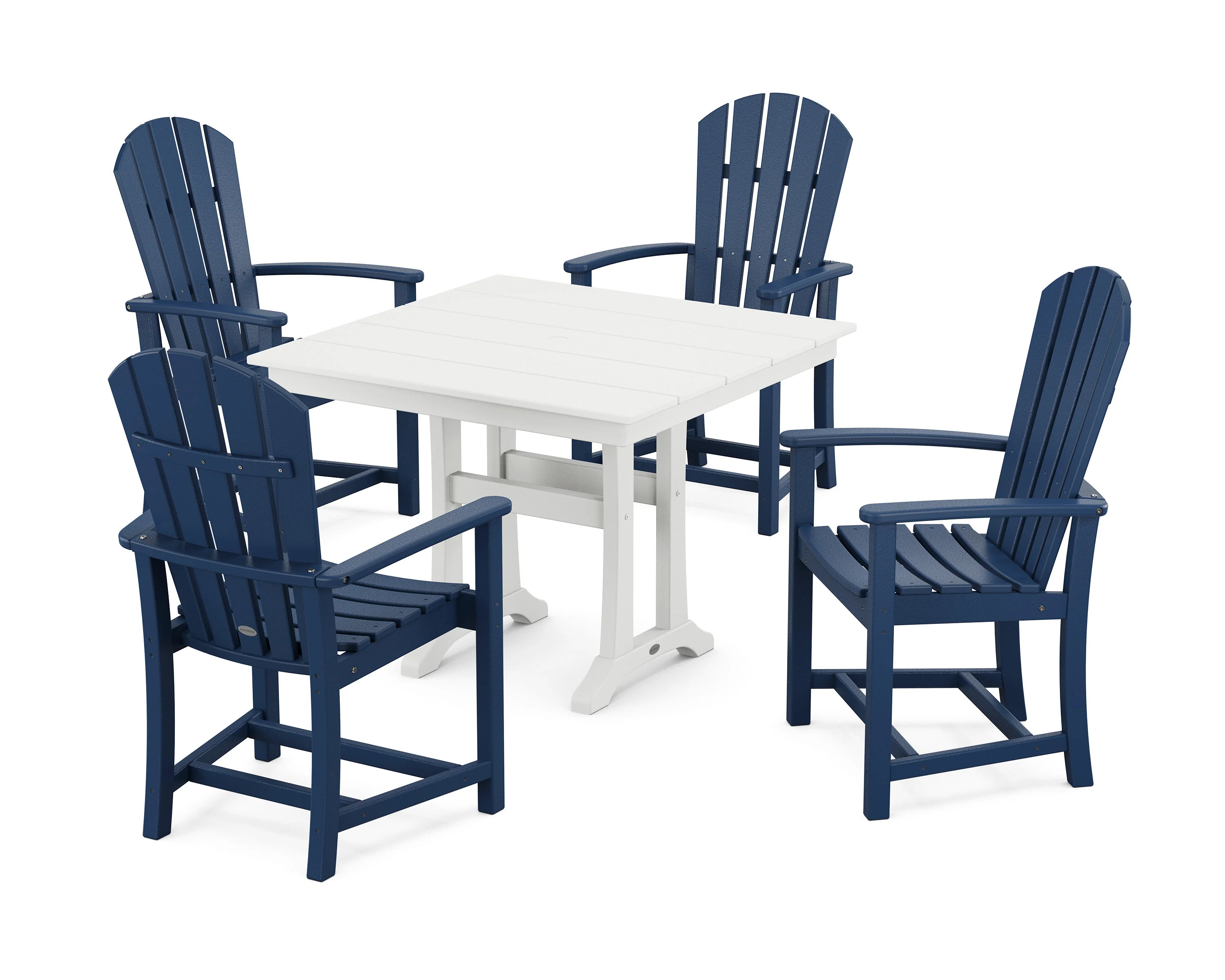 Palm Coast 5-Piece Farmhouse Dining Set With Trestle Legs - Image 11