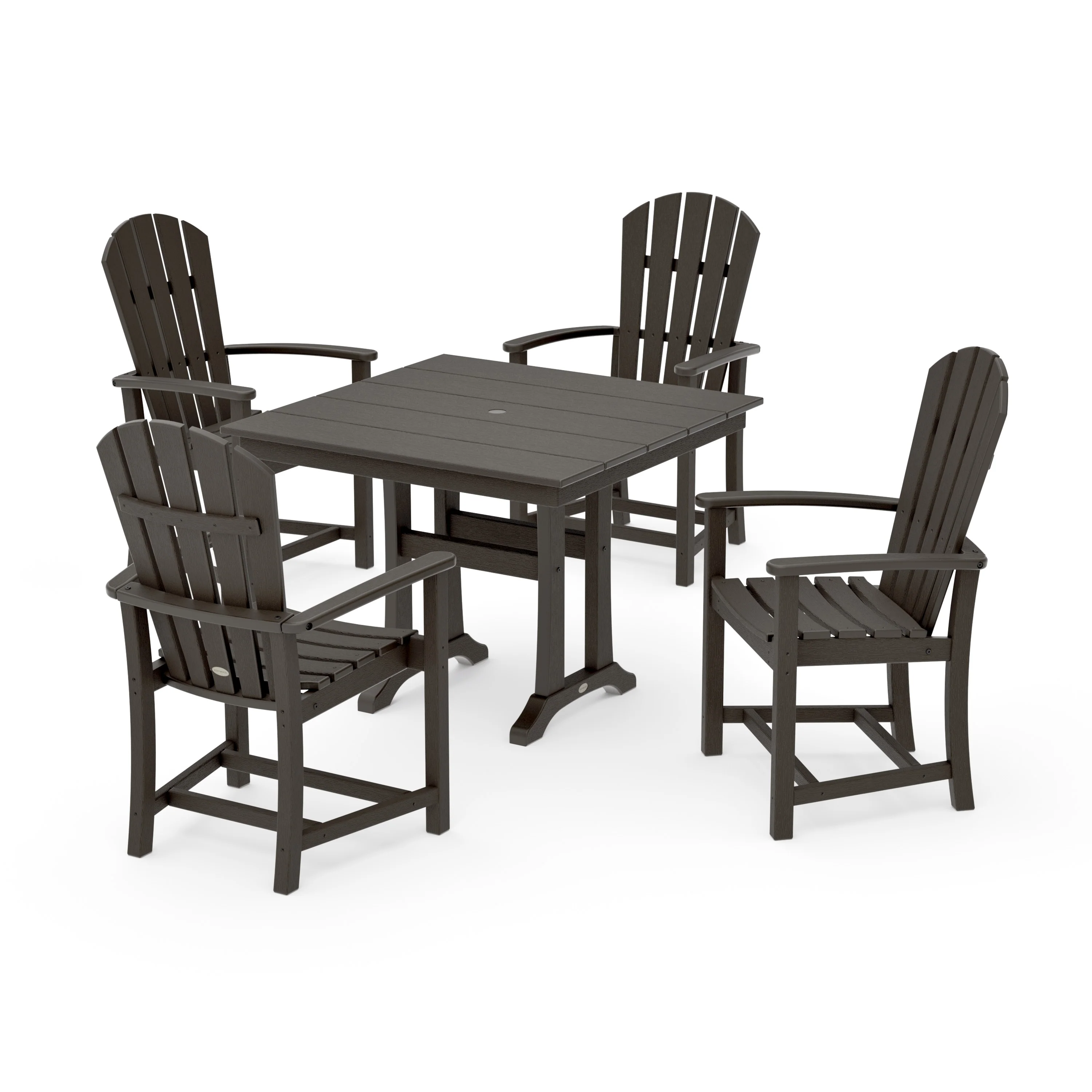 Palm Coast 5-Piece Farmhouse Dining Set With Trestle Legs - Image 20