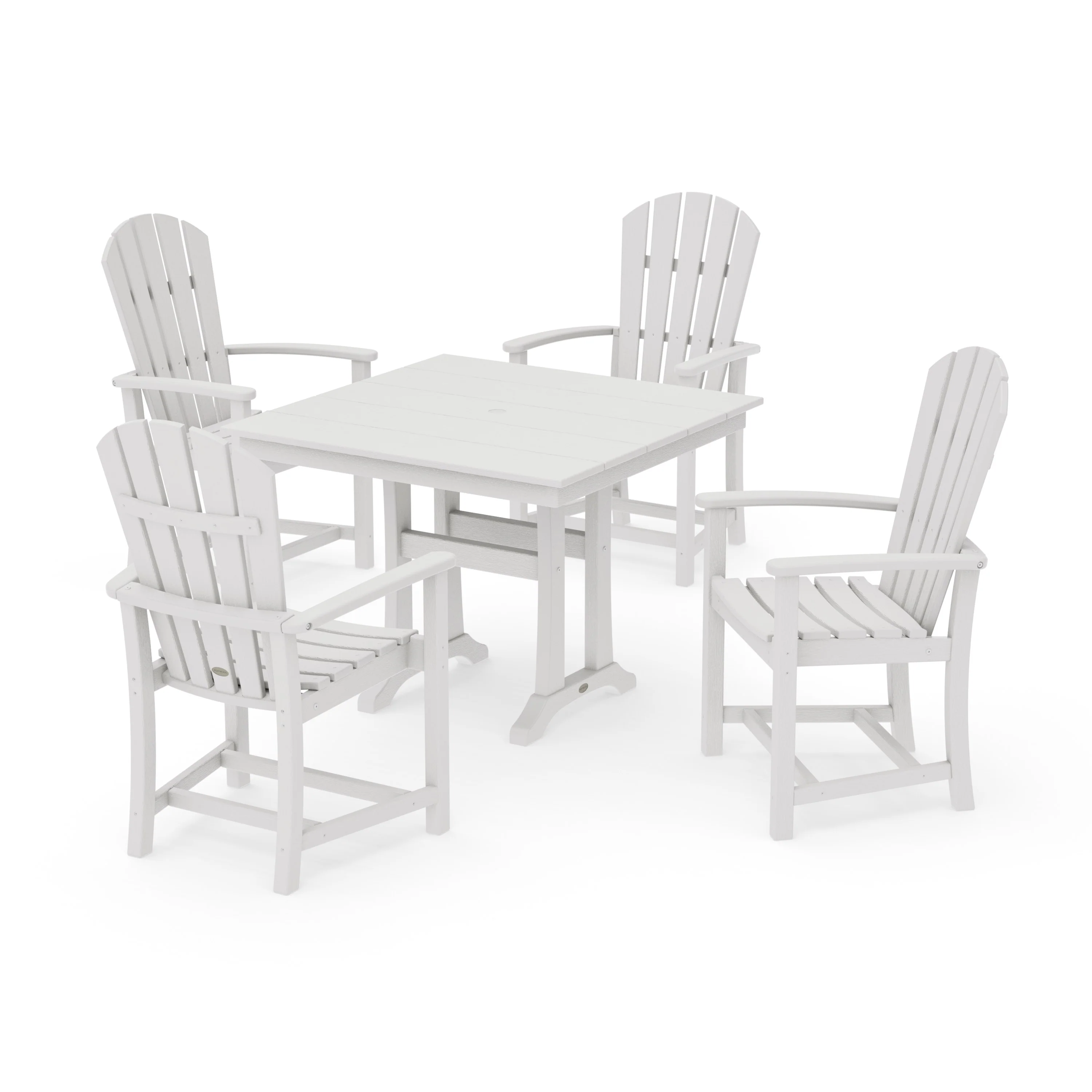 Palm Coast 5-Piece Farmhouse Dining Set With Trestle Legs - Image 22
