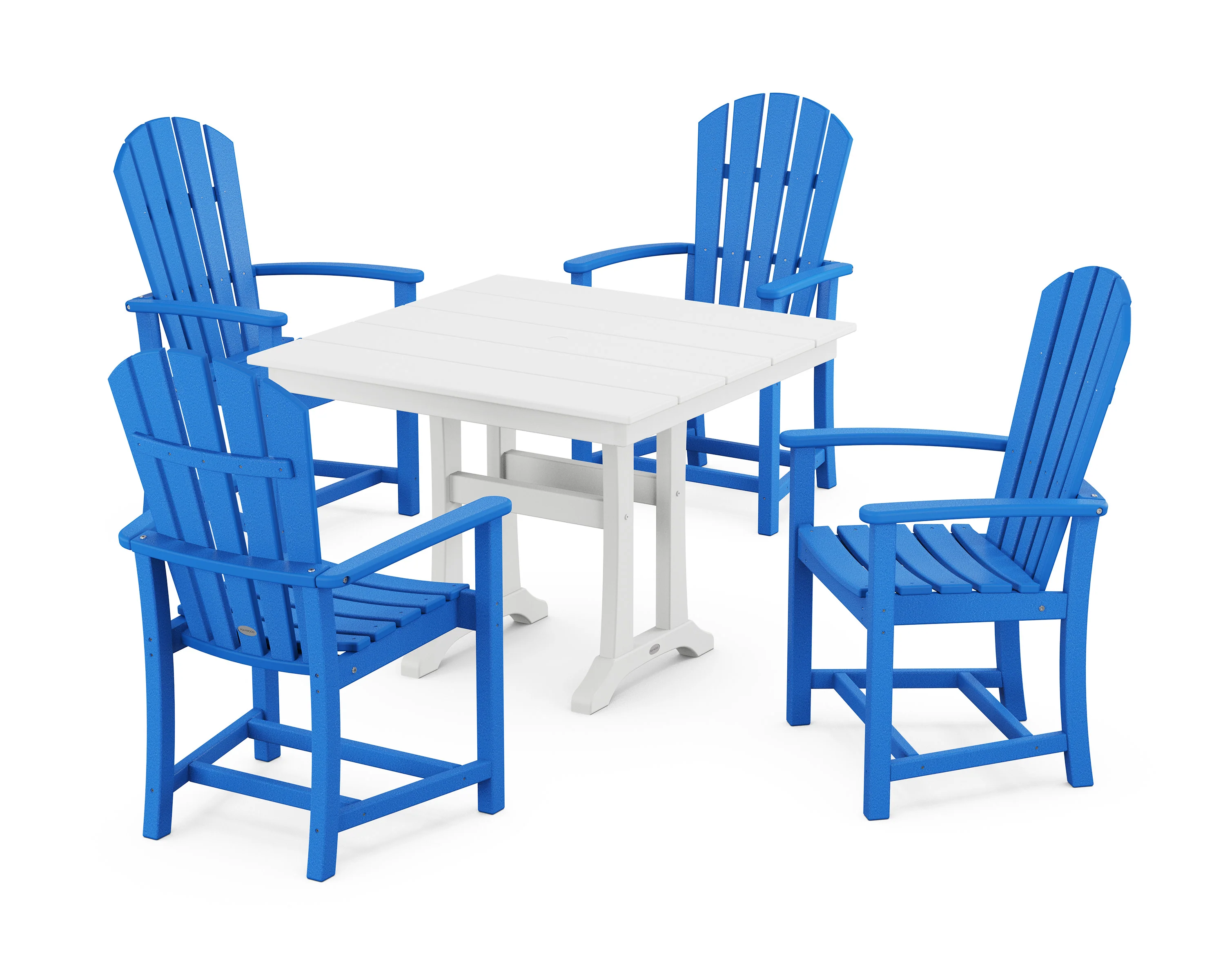 Palm Coast 5-Piece Farmhouse Dining Set With Trestle Legs - Image 7