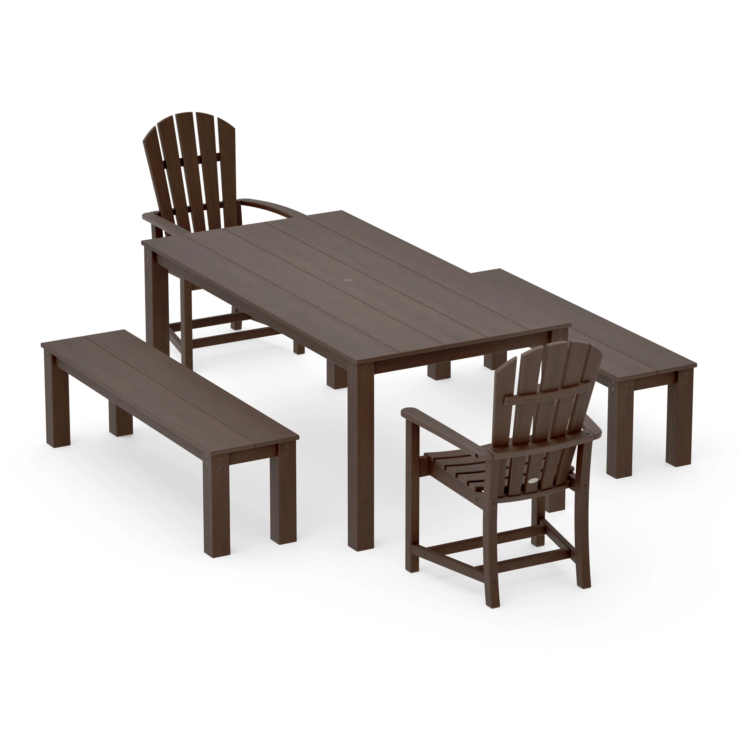 Palm Coast 5-Piece Parsons Dining Set with Benches - Image 11
