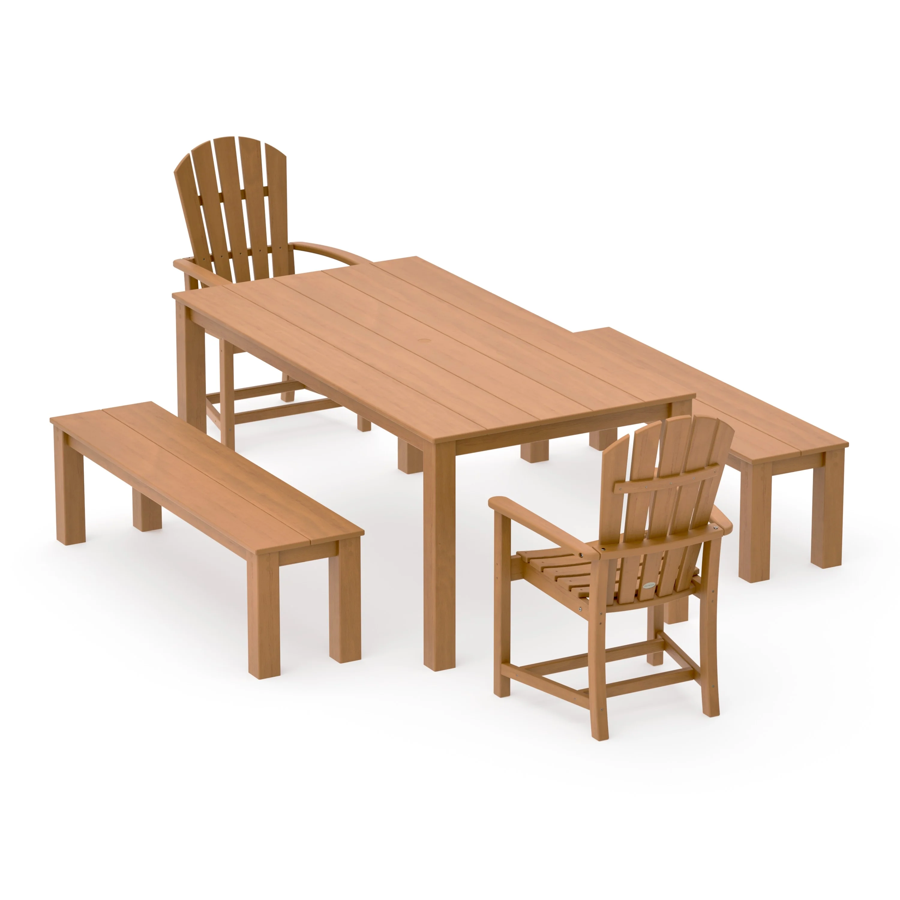 Palm Coast 5-Piece Parsons Dining Set with Benches - Image 12