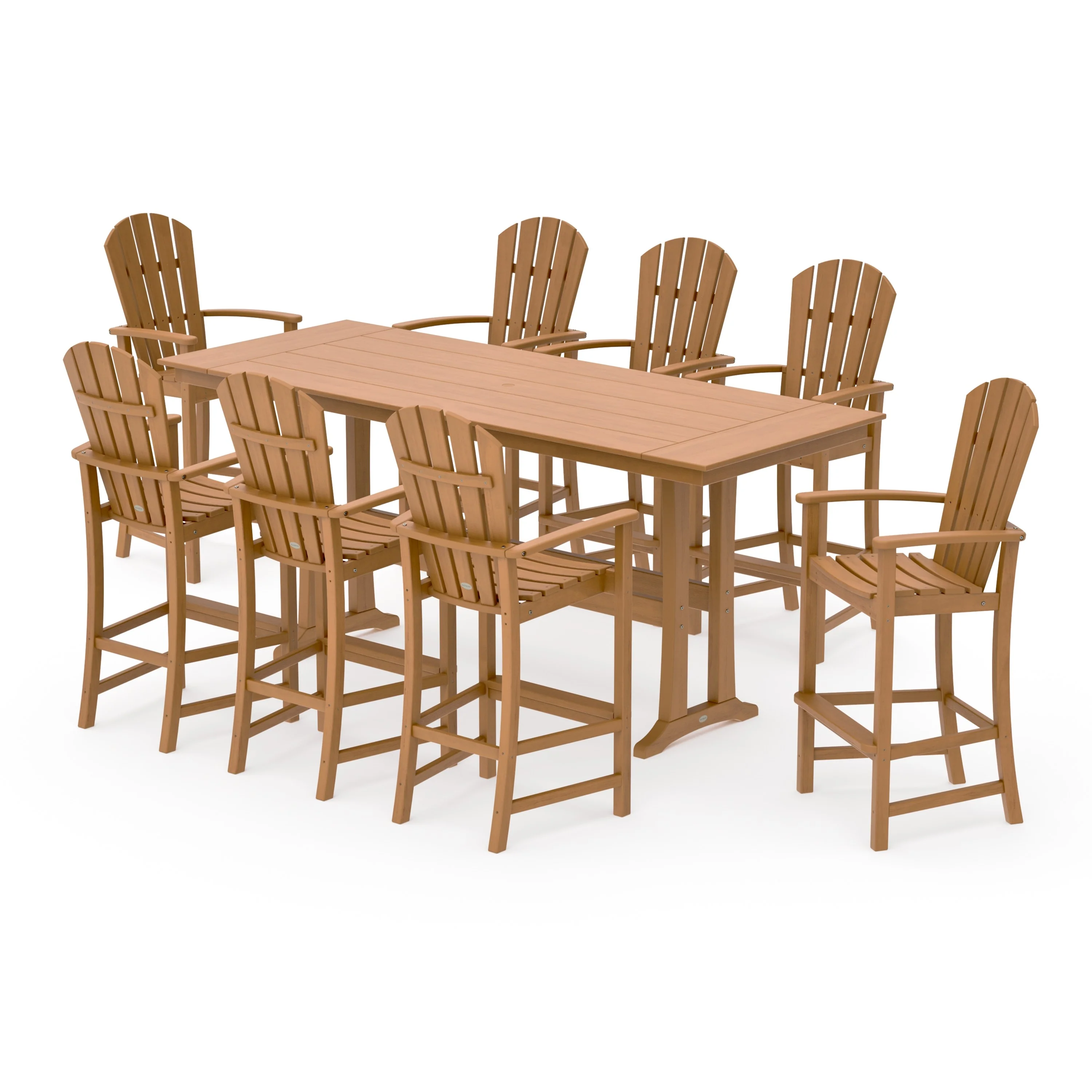 Palm Coast 9-Piece Farmhouse Bar Set with Trestle Legs - Image 12