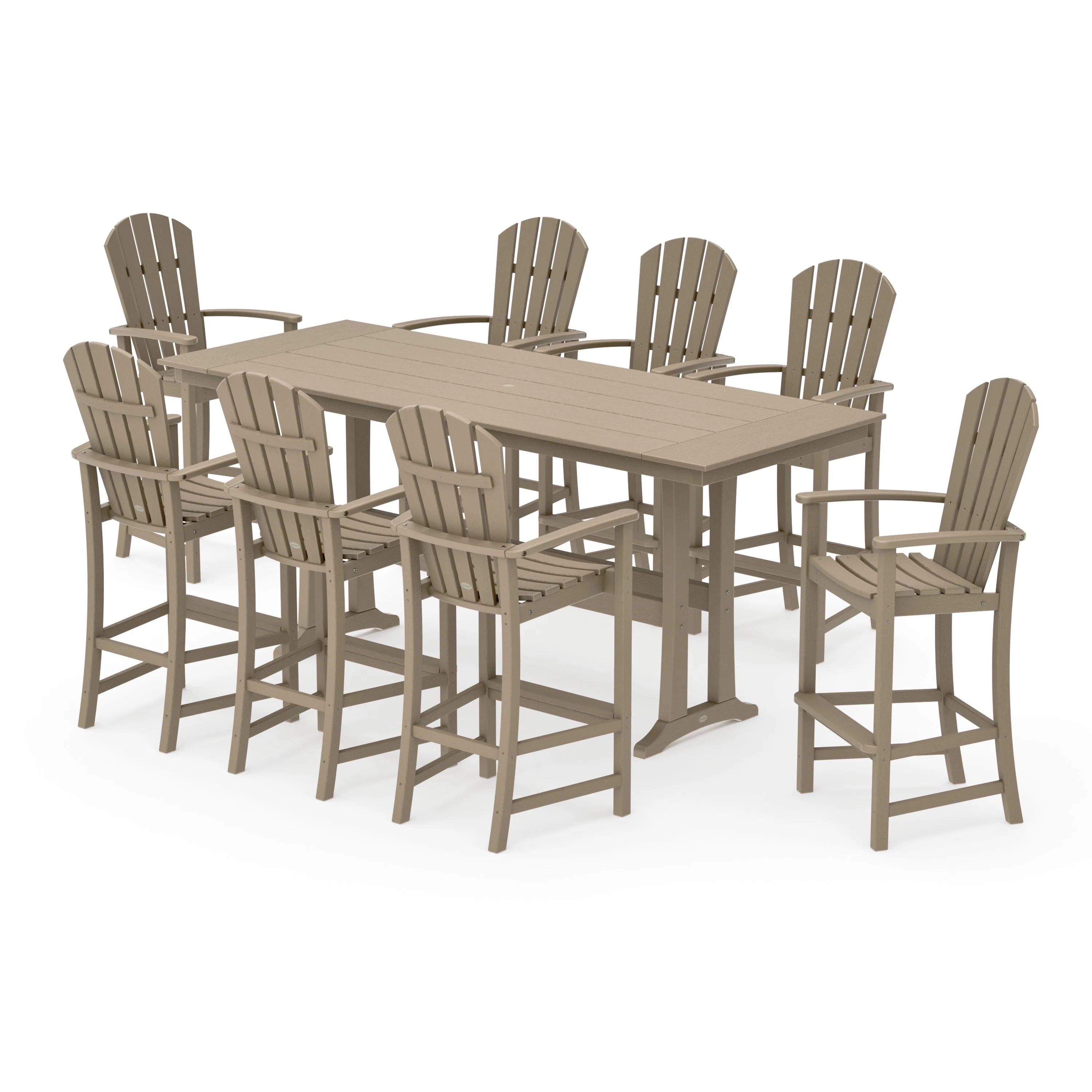 Palm Coast 9-Piece Farmhouse Bar Set with Trestle Legs - Image 14