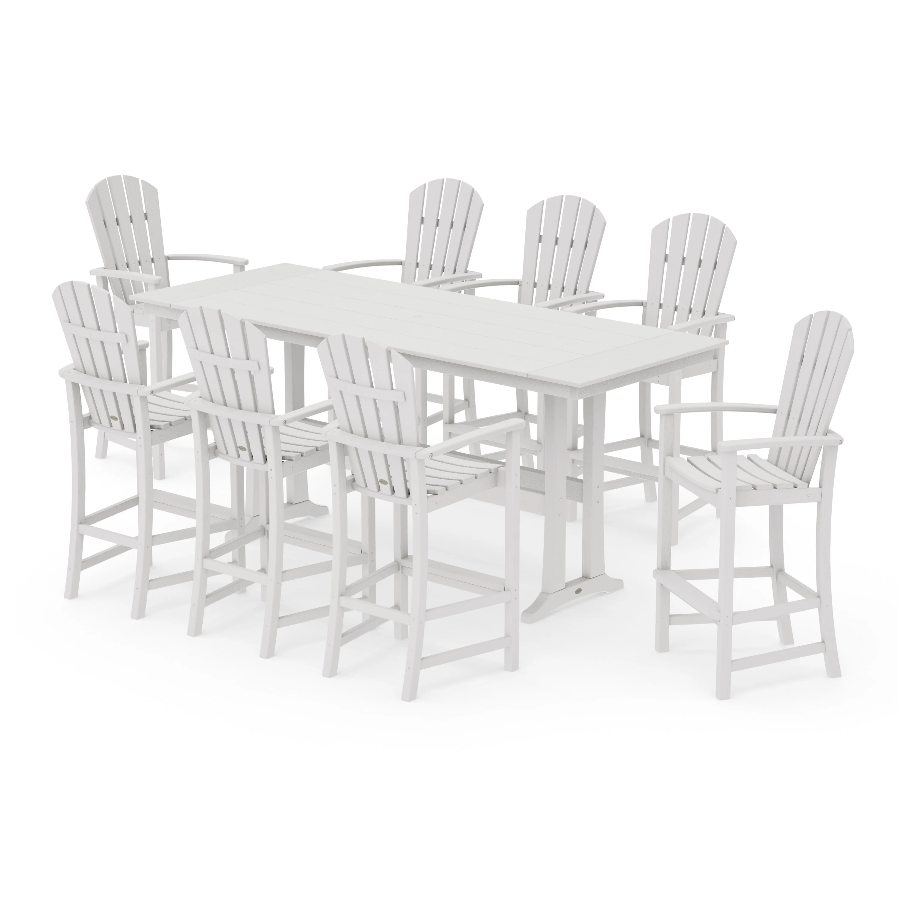 Palm Coast 9-Piece Farmhouse Bar Set with Trestle Legs - Image 15