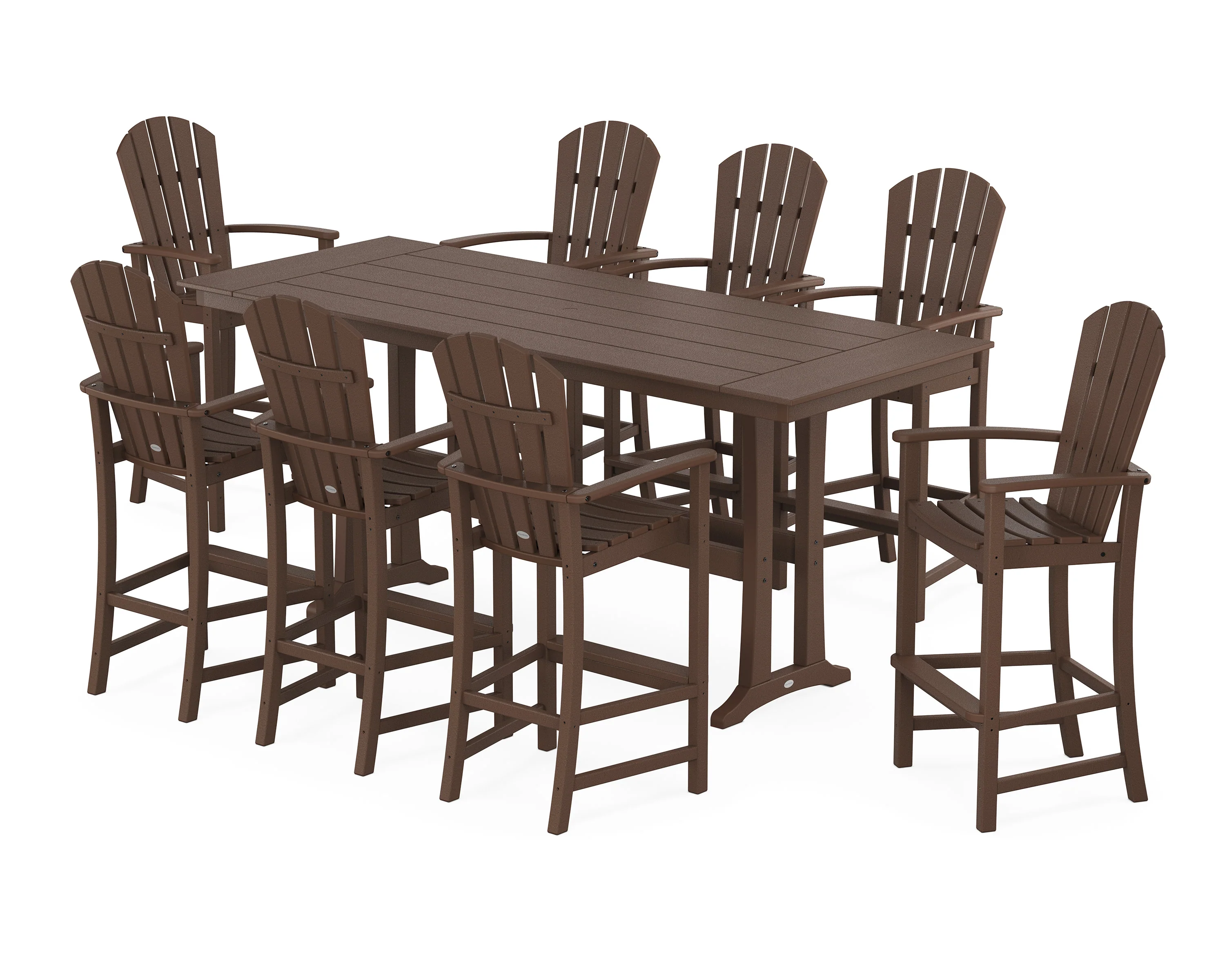 Palm Coast 9-Piece Farmhouse Bar Set with Trestle Legs - Image 5