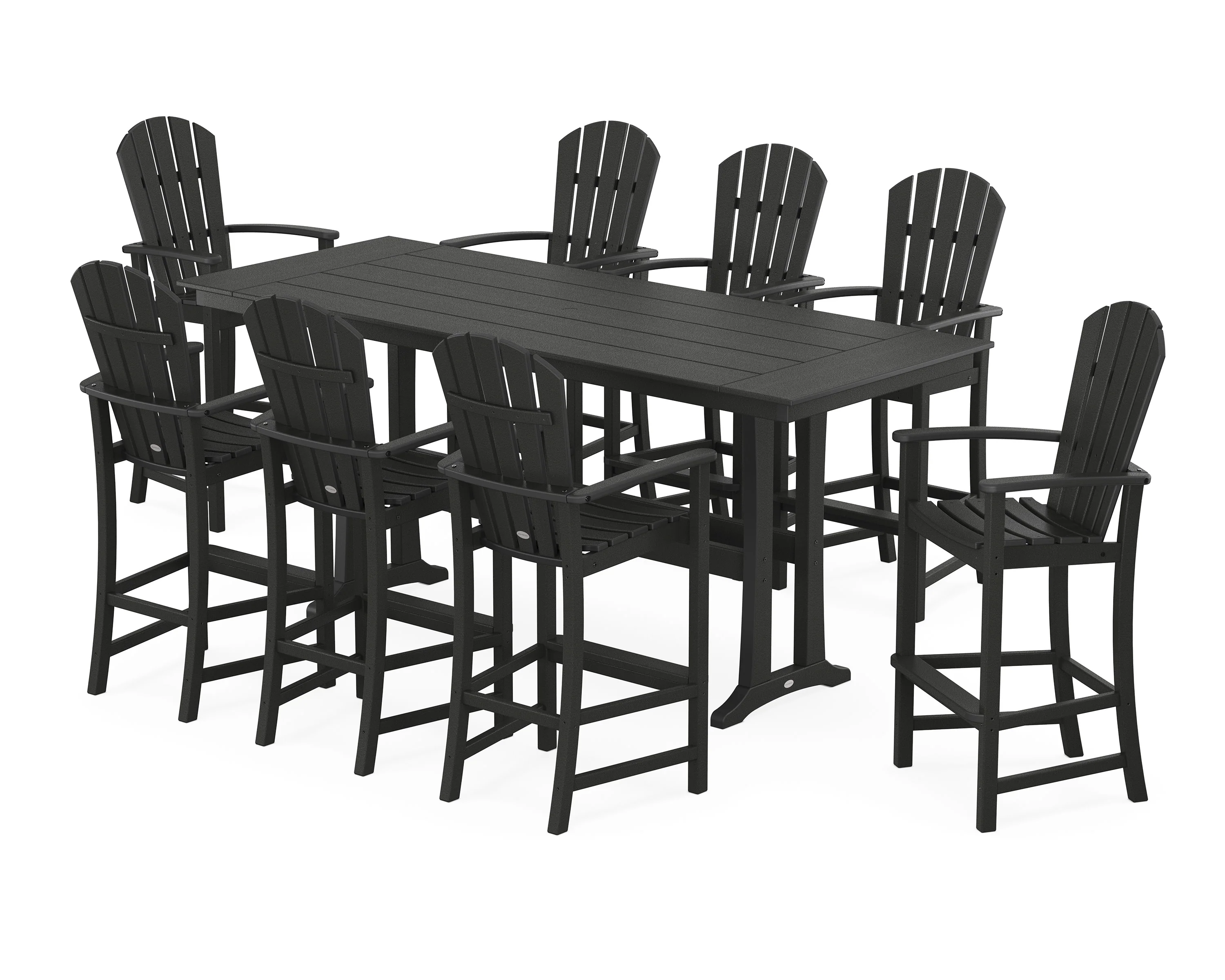 Palm Coast 9-Piece Farmhouse Bar Set with Trestle Legs - Image 6