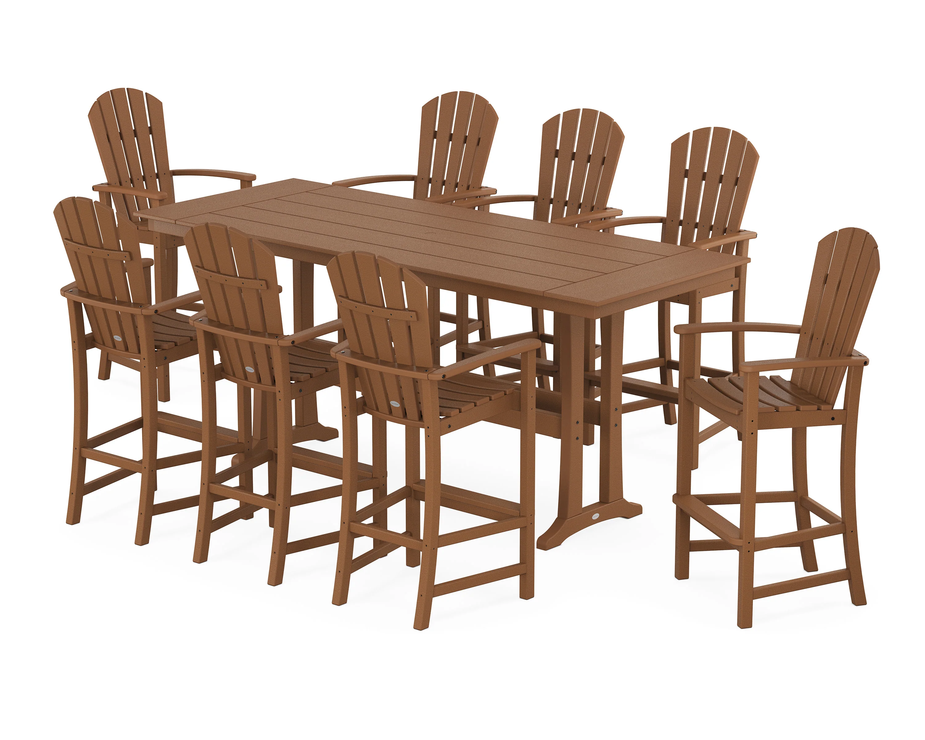 Palm Coast 9-Piece Farmhouse Bar Set with Trestle Legs - Image 7