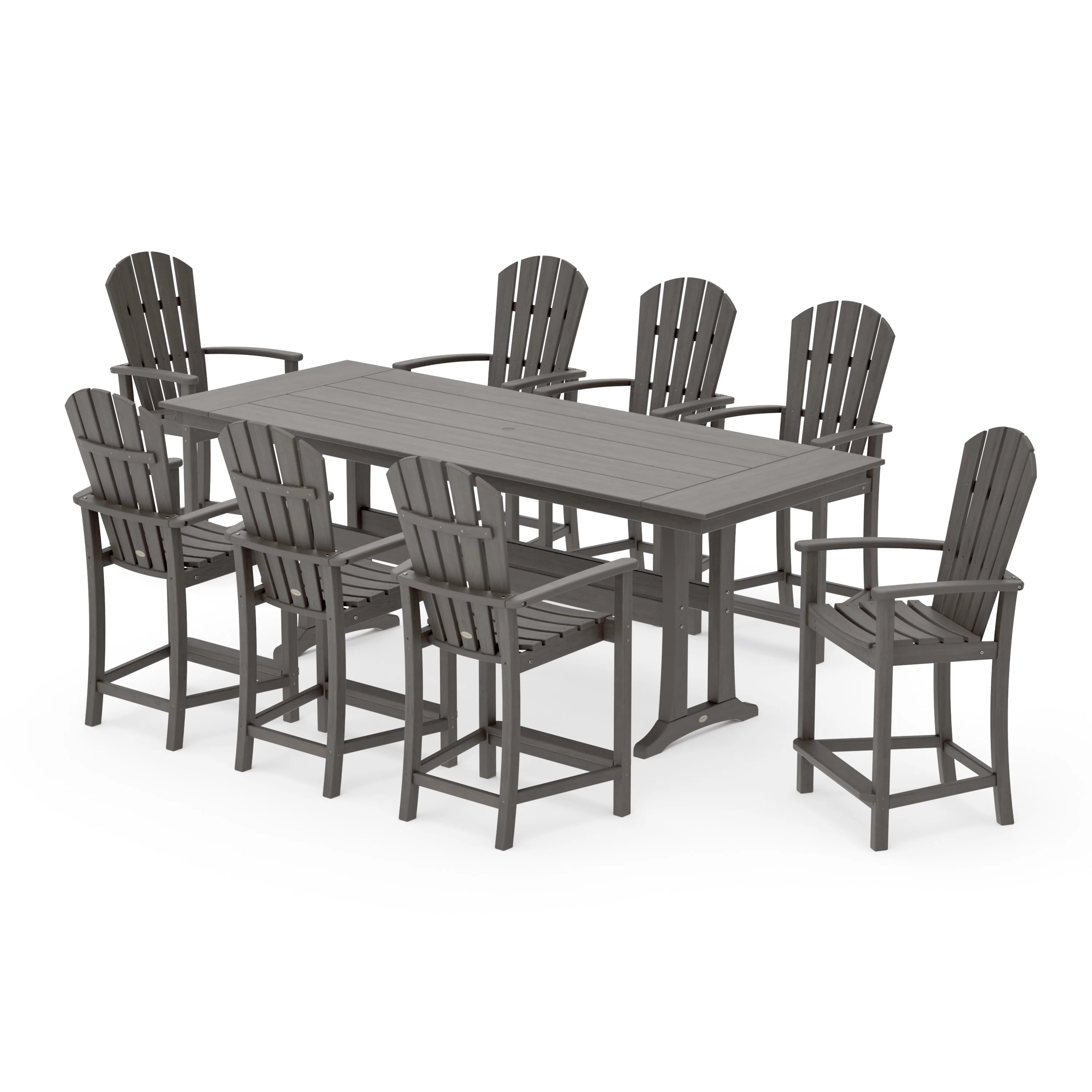 Palm Coast 9-Piece Farmhouse Counter Set with Trestle Legs - Image 10