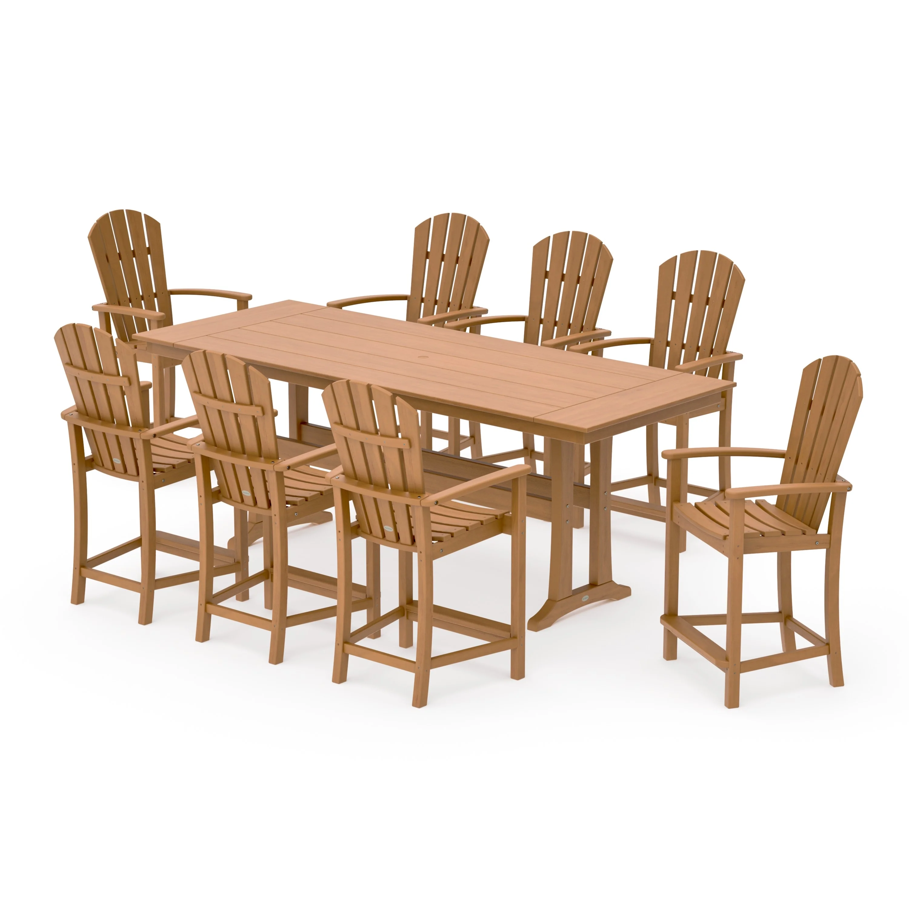 Palm Coast 9-Piece Farmhouse Counter Set with Trestle Legs - Image 12