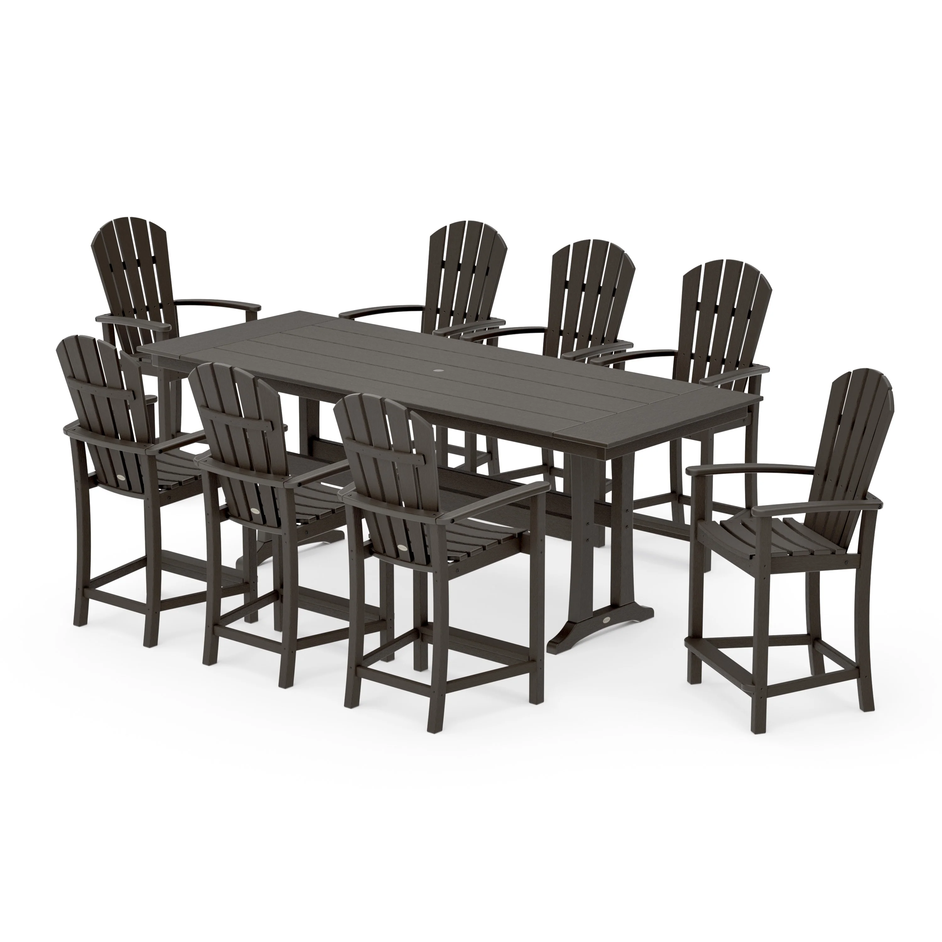 Palm Coast 9-Piece Farmhouse Counter Set with Trestle Legs - Image 13