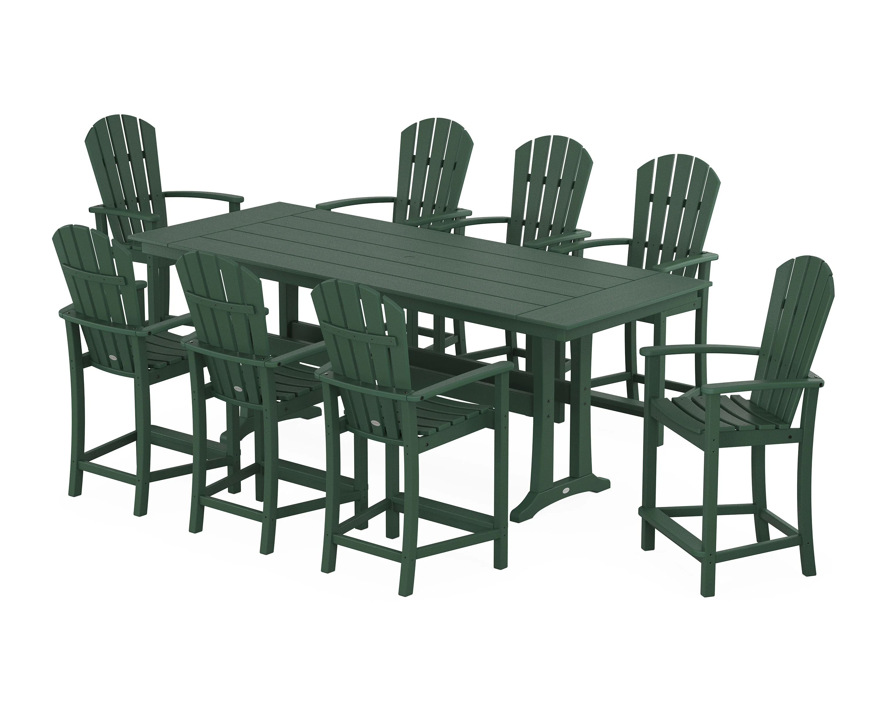 Palm Coast 9-Piece Farmhouse Counter Set with Trestle Legs - Image 4