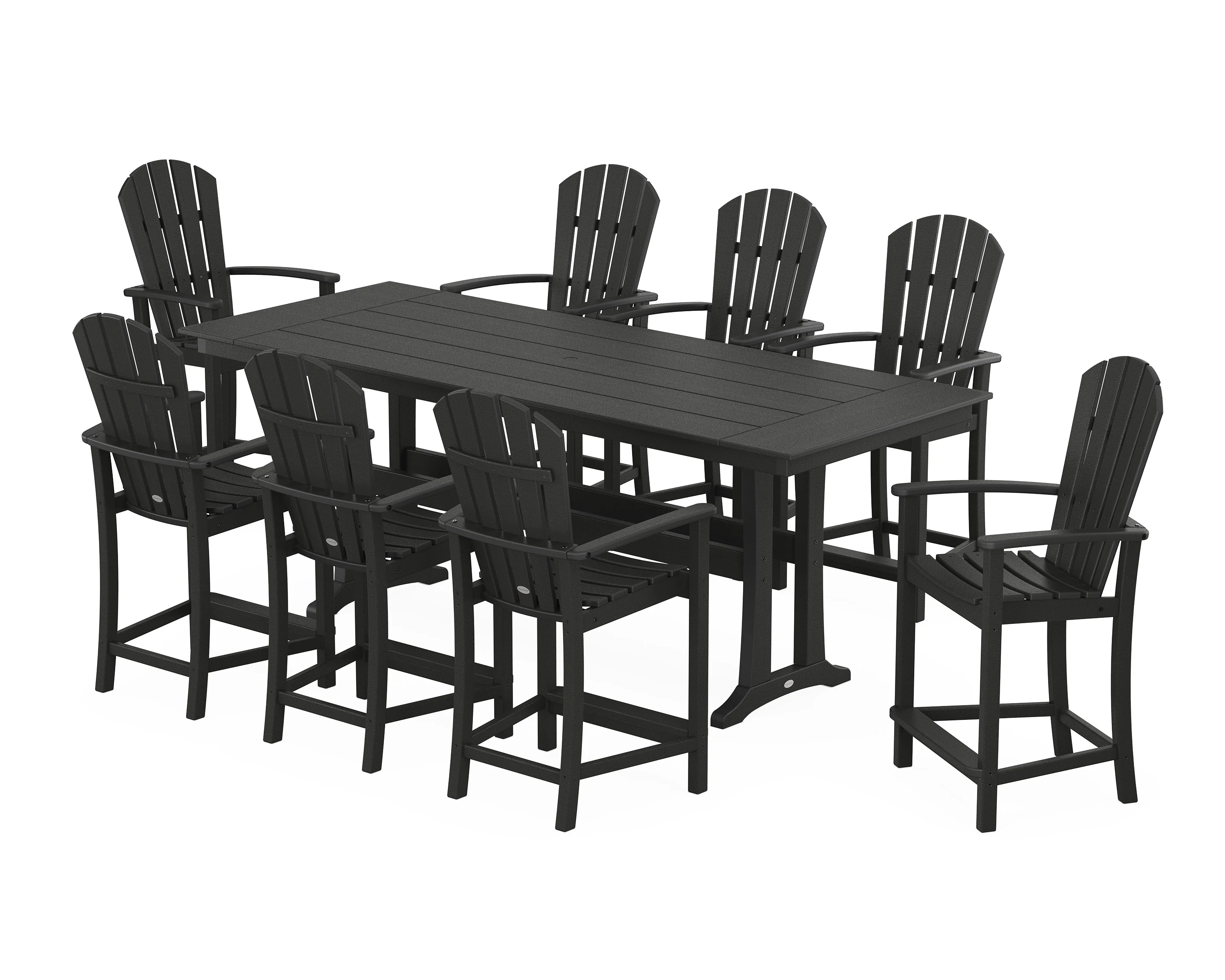 Palm Coast 9-Piece Farmhouse Counter Set with Trestle Legs - Image 6