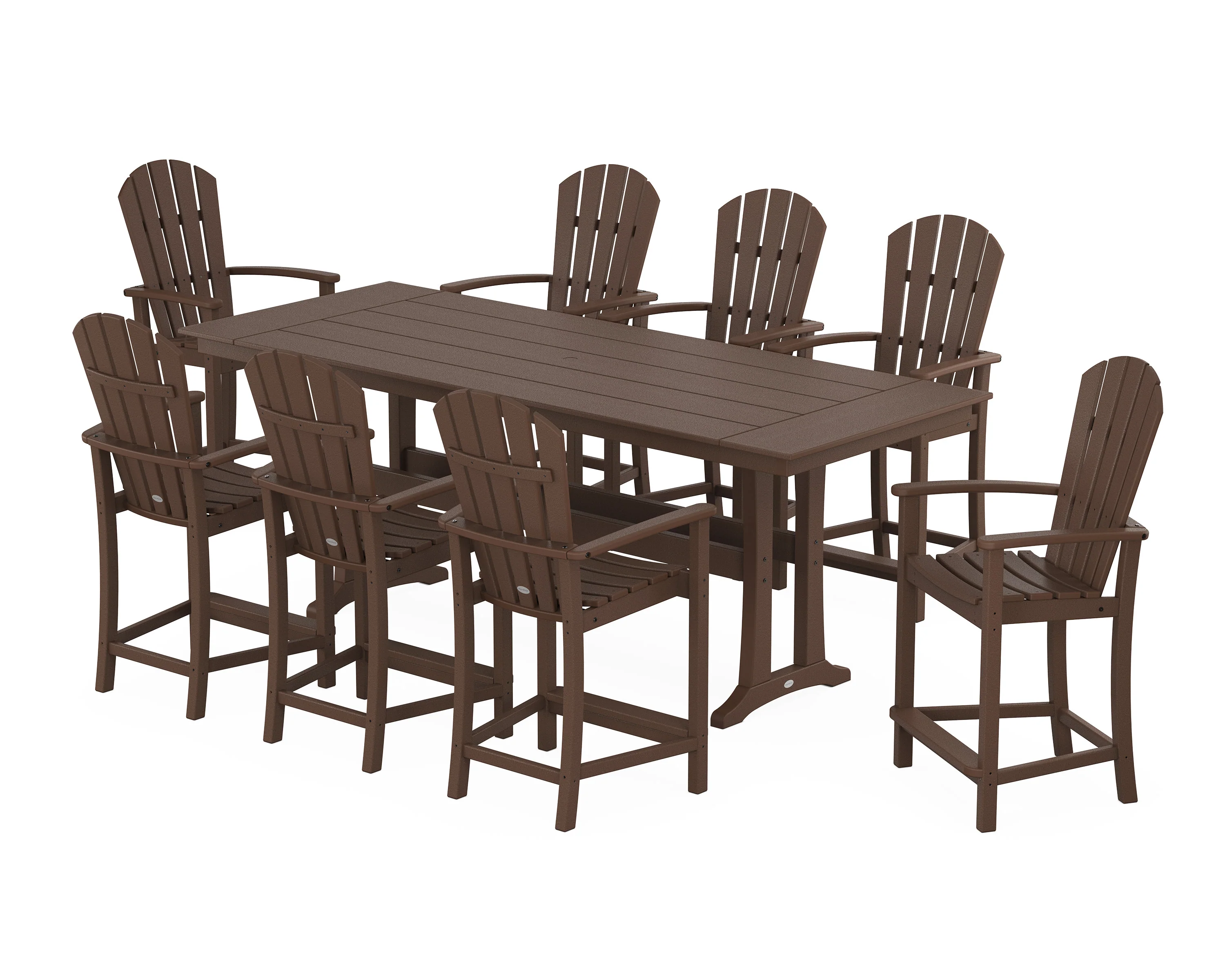 Palm Coast 9-Piece Farmhouse Counter Set with Trestle Legs - Image 7