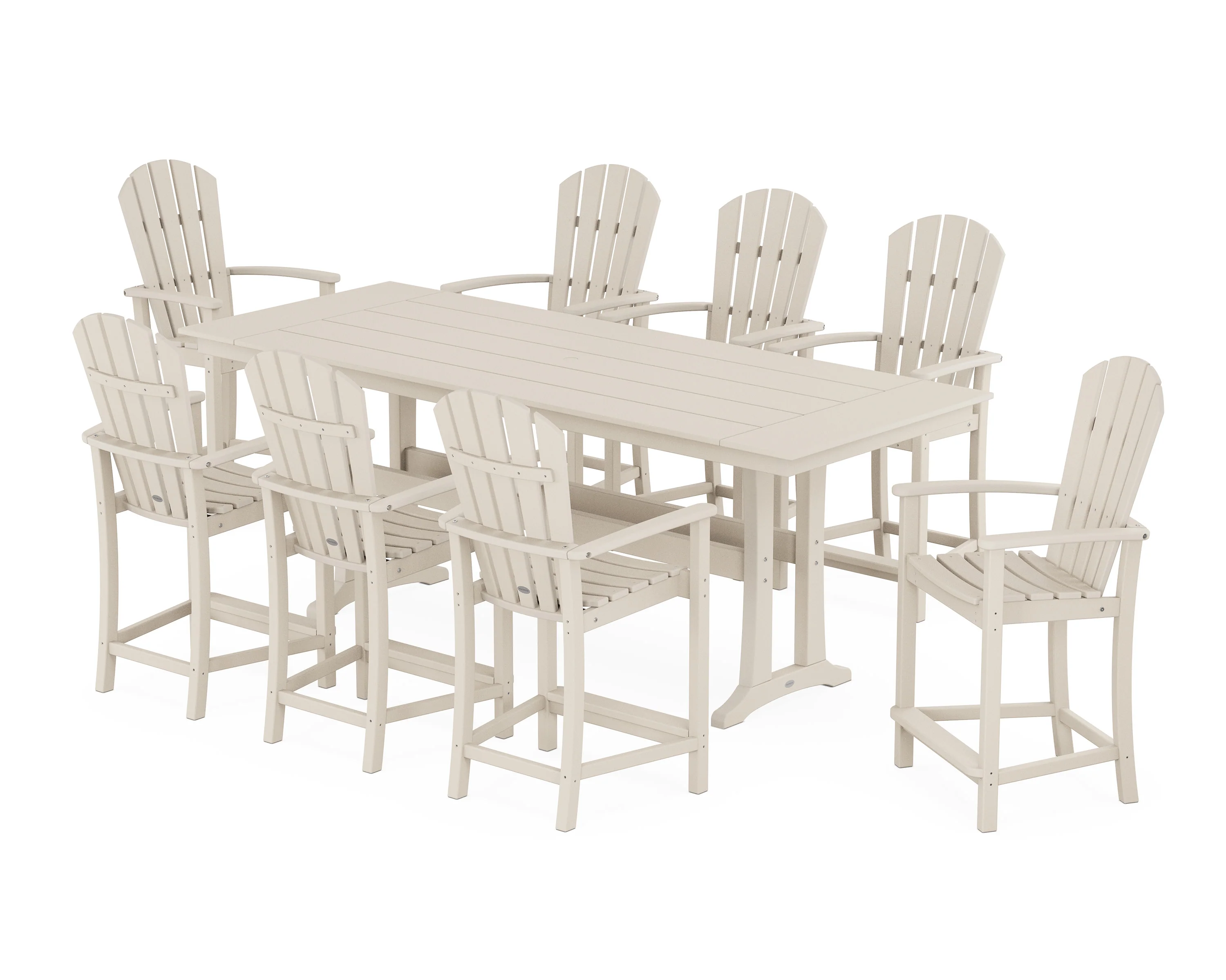 Palm Coast 9-Piece Farmhouse Counter Set with Trestle Legs - Image 8