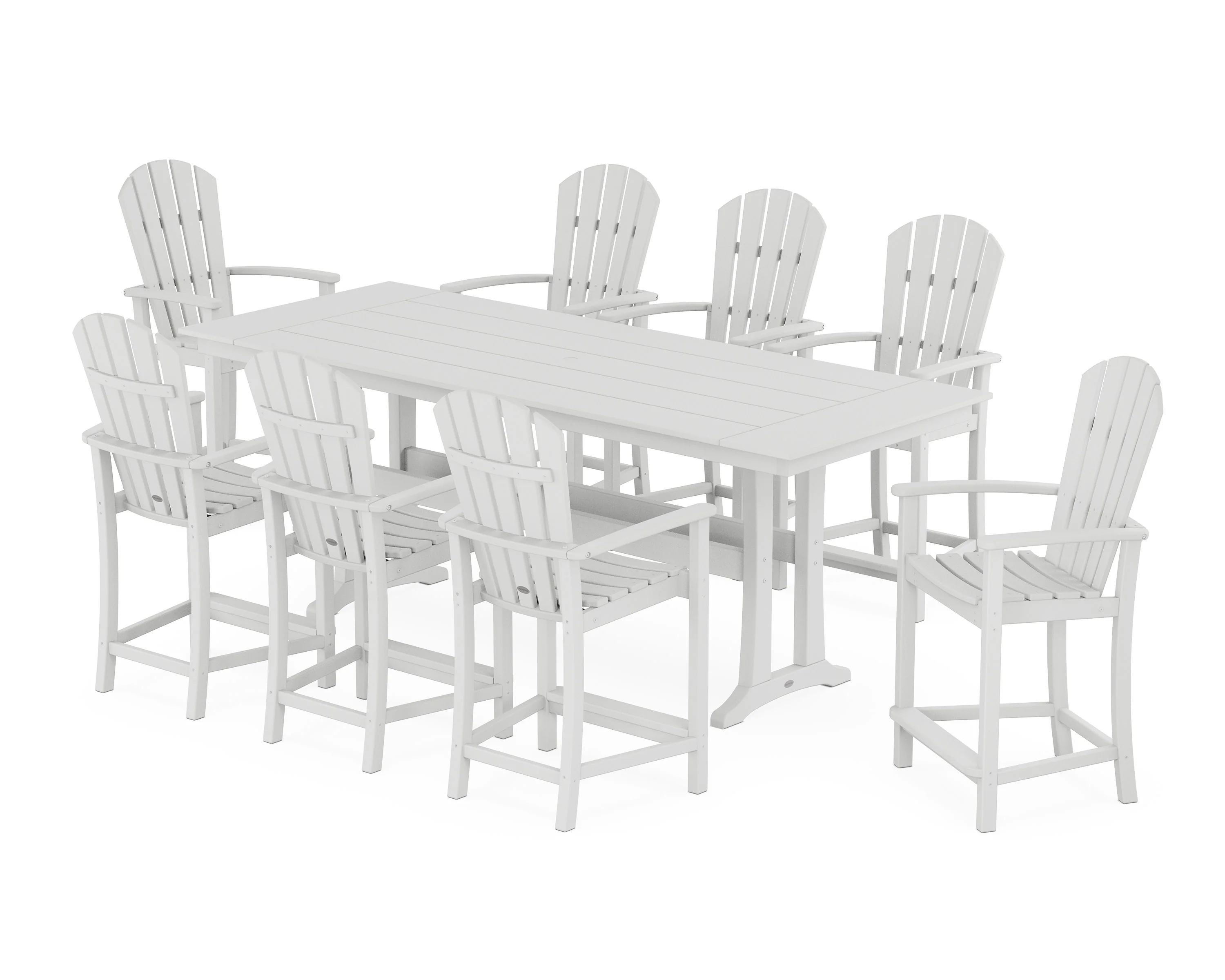 Palm Coast 9-Piece Farmhouse Counter Set with Trestle Legs - Image 9