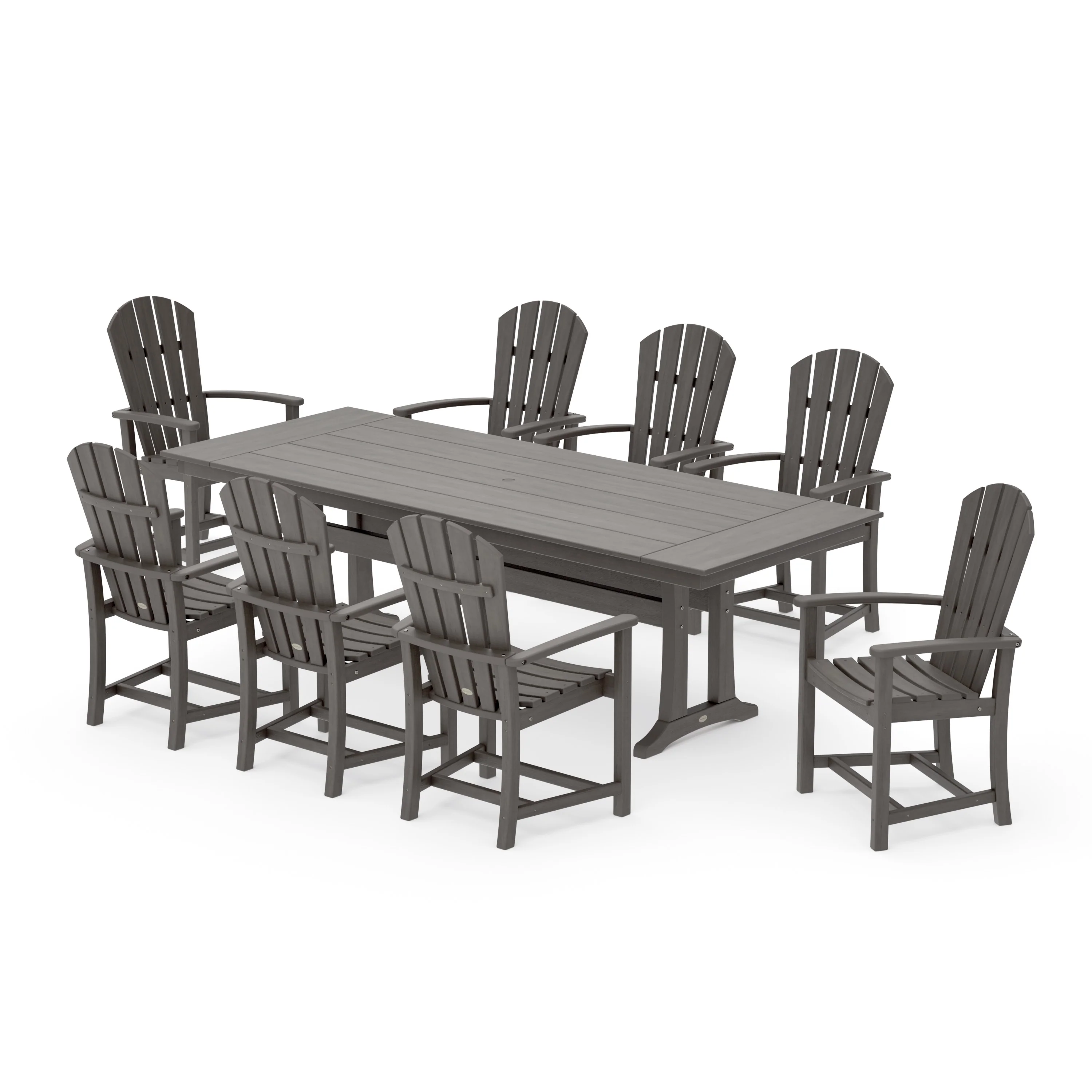 Palm Coast 9-Piece Farmhouse Dining Set with Trestle Legs - Image 10