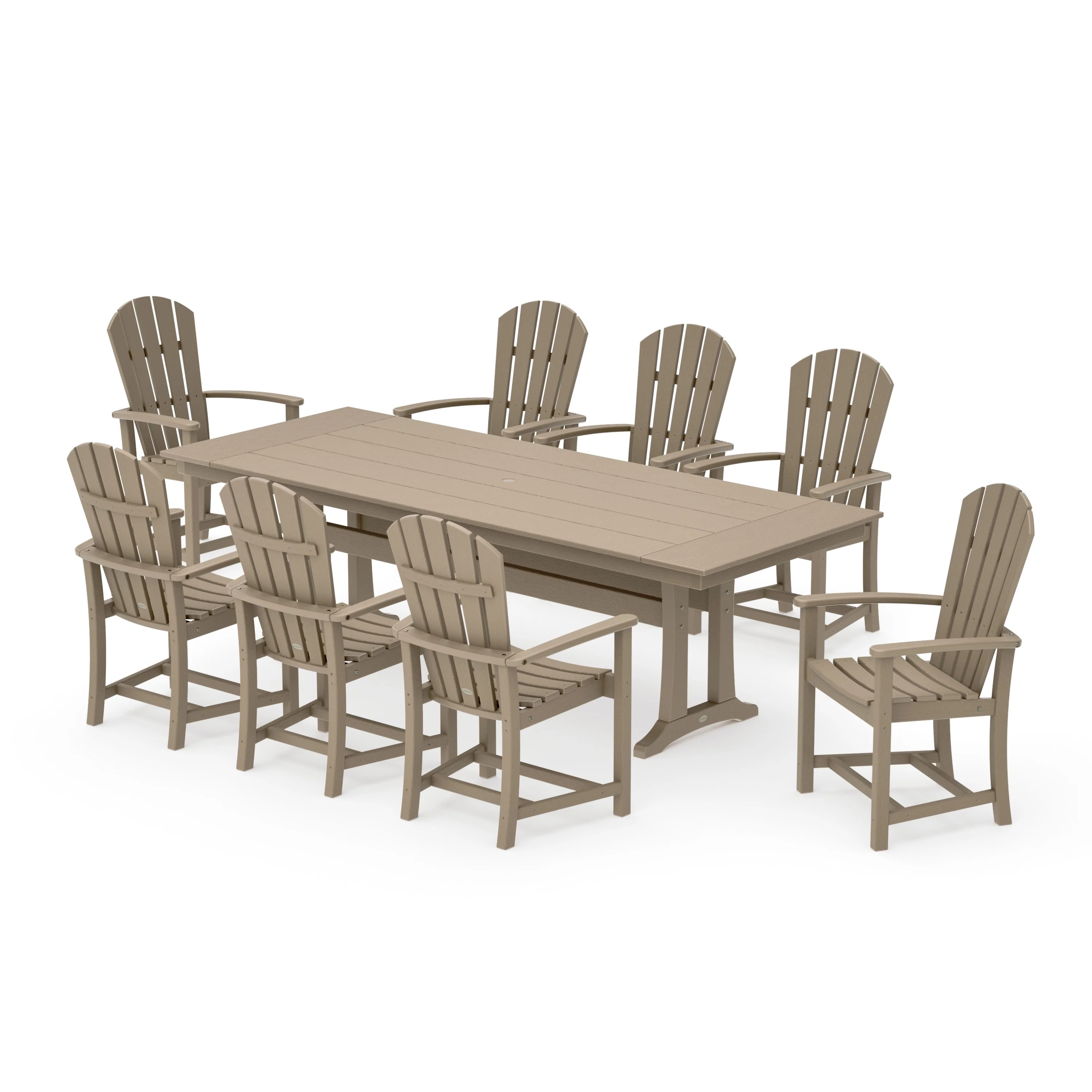Palm Coast 9-Piece Farmhouse Dining Set with Trestle Legs - Image 14