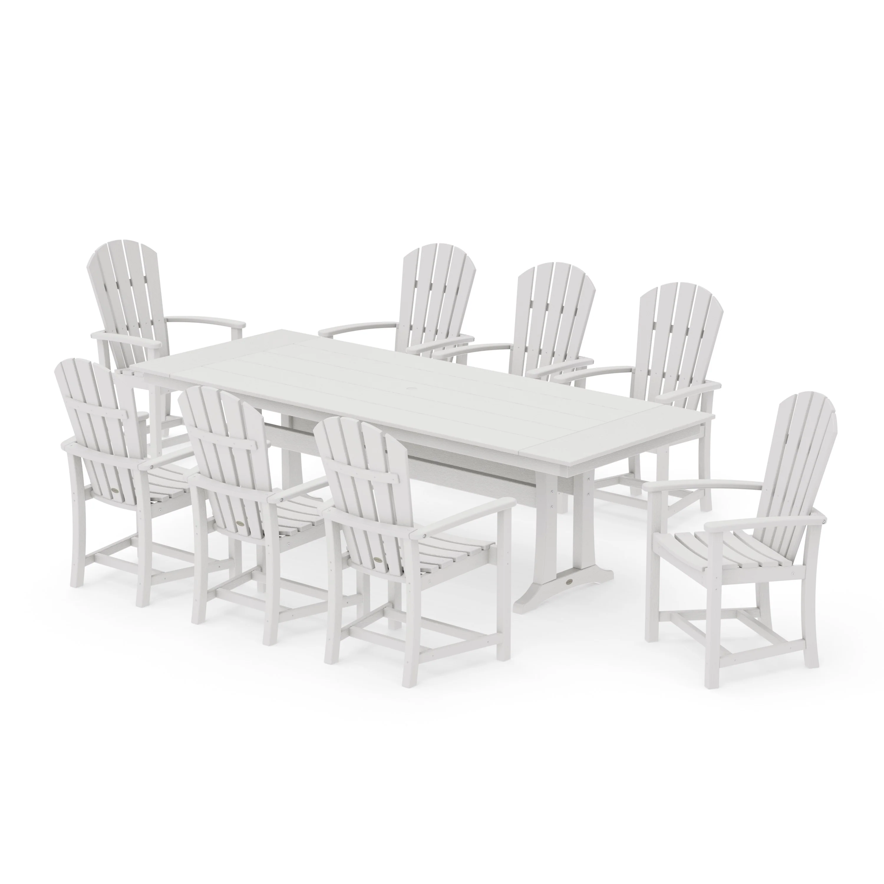 Palm Coast 9-Piece Farmhouse Dining Set with Trestle Legs - Image 15