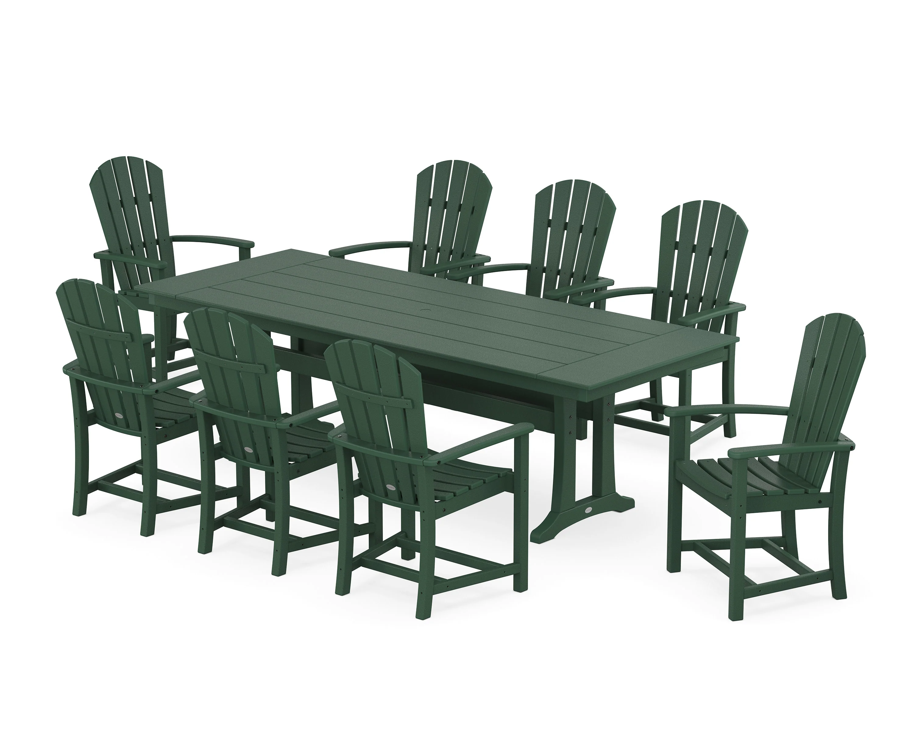 Palm Coast 9-Piece Farmhouse Dining Set with Trestle Legs - Image 4